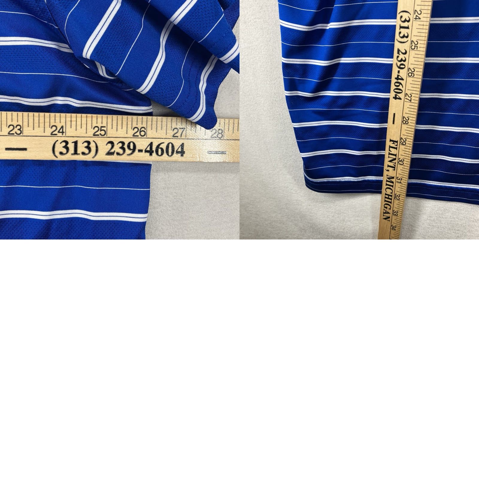 Izod IZOD Golf Polo Shirt 2XL Short Sleeve Striped Stretch Blue Mens Size US XXL / EU 58 / 5 - 9 Thumbnail