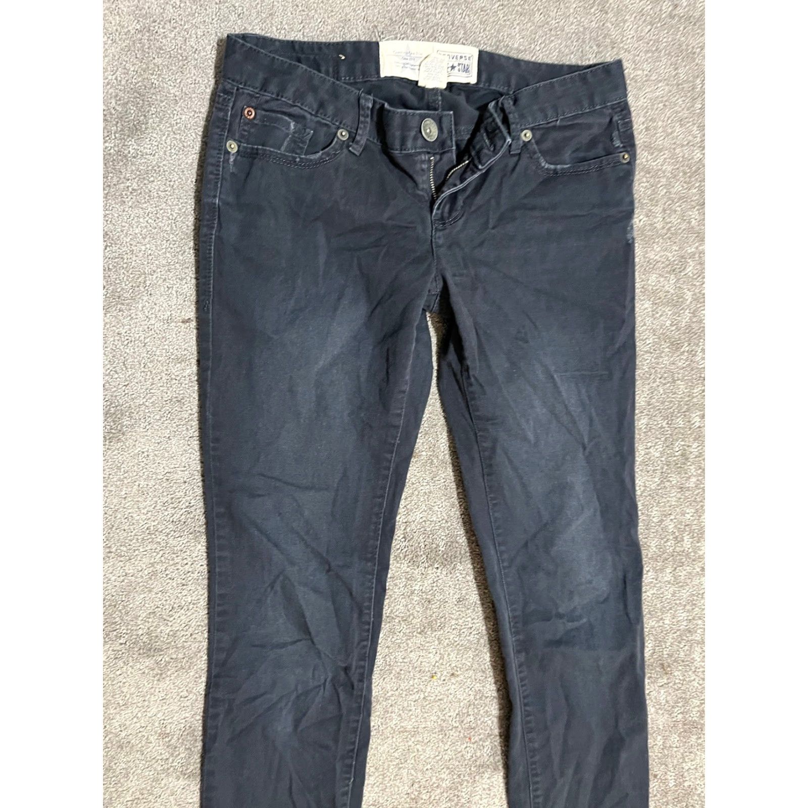Converse VINTAGE CONVERSE ONE STAR Denim Jeans Woman Size 4 Medium Wash Blue Stretch Cotton Spandex Women 30in Inseam 4 Womens Jeans Size 27" / US 4 / IT 40 - 2 Thumbnail