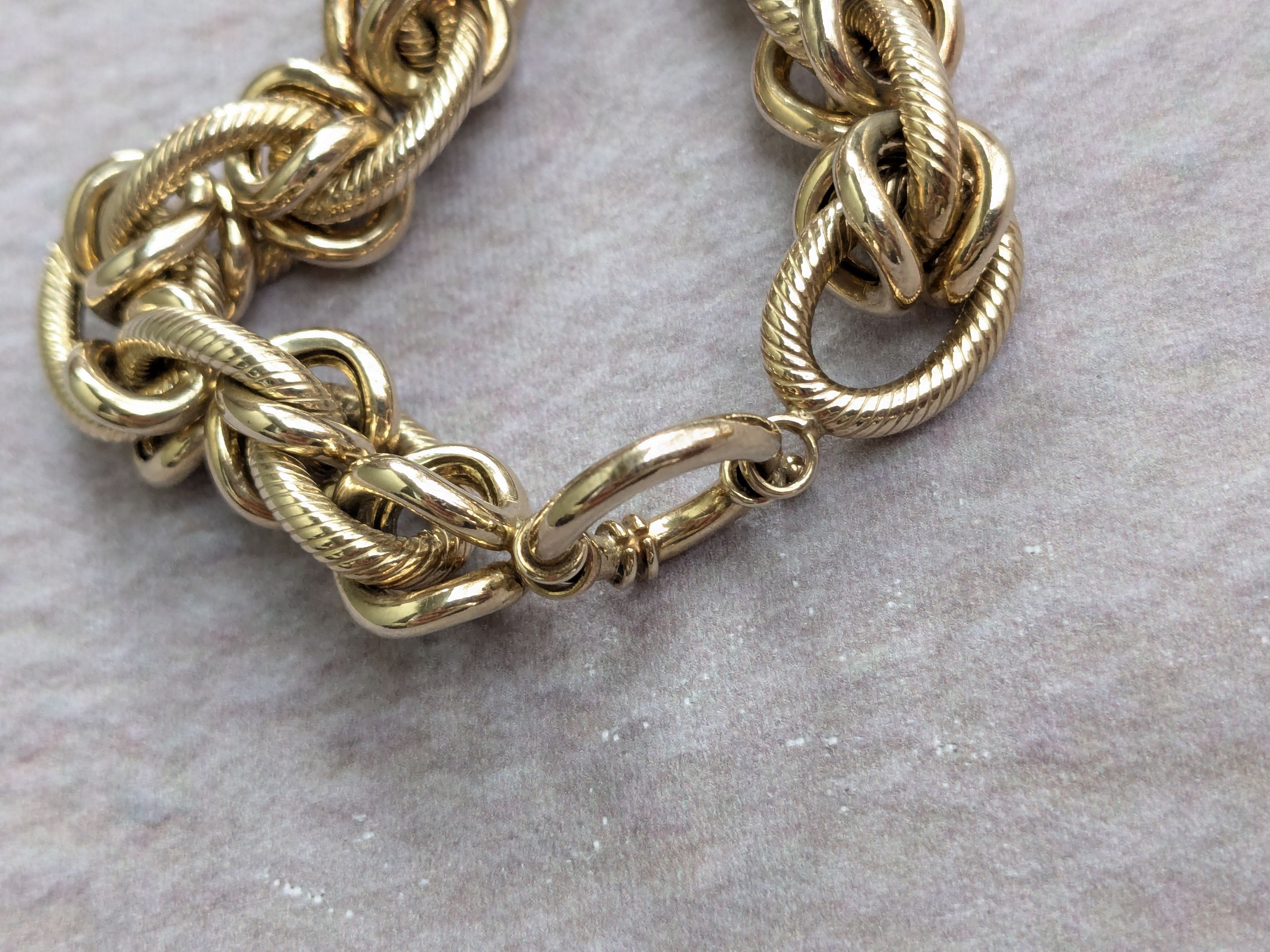 Jewelry Vintage Sterling Silver Bracelet Oval Vermeil Gold 8.25 Size ONE SIZE - 9 Thumbnail