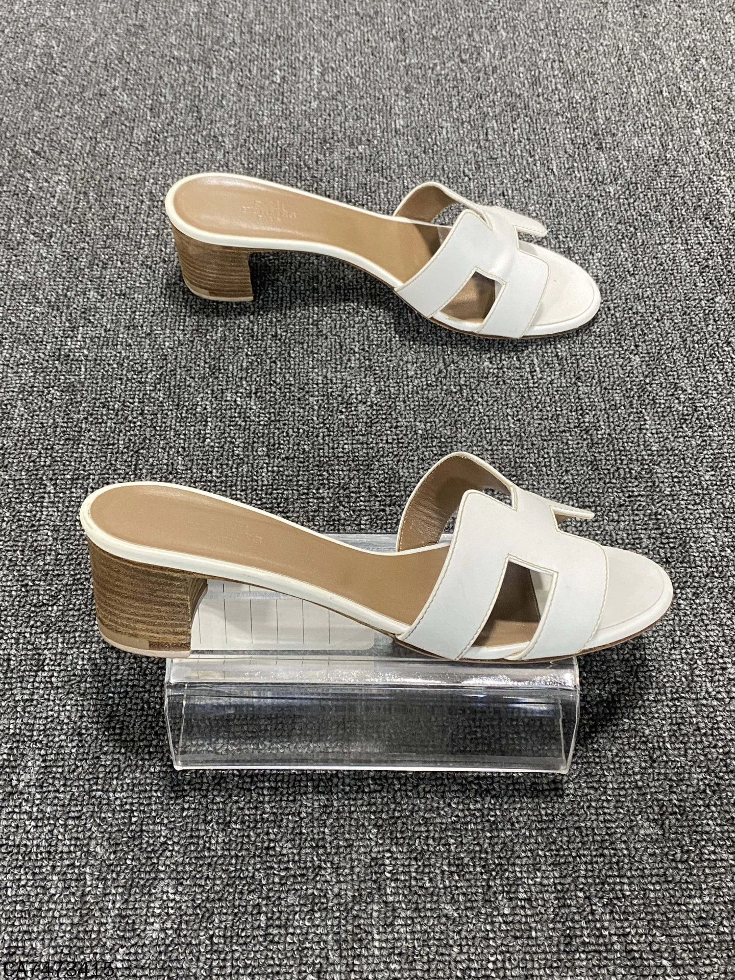 Hermes HERMES white high heel slippers size 37.5 98 new Size US 6.5 / IT 36.5 - 4 Thumbnail