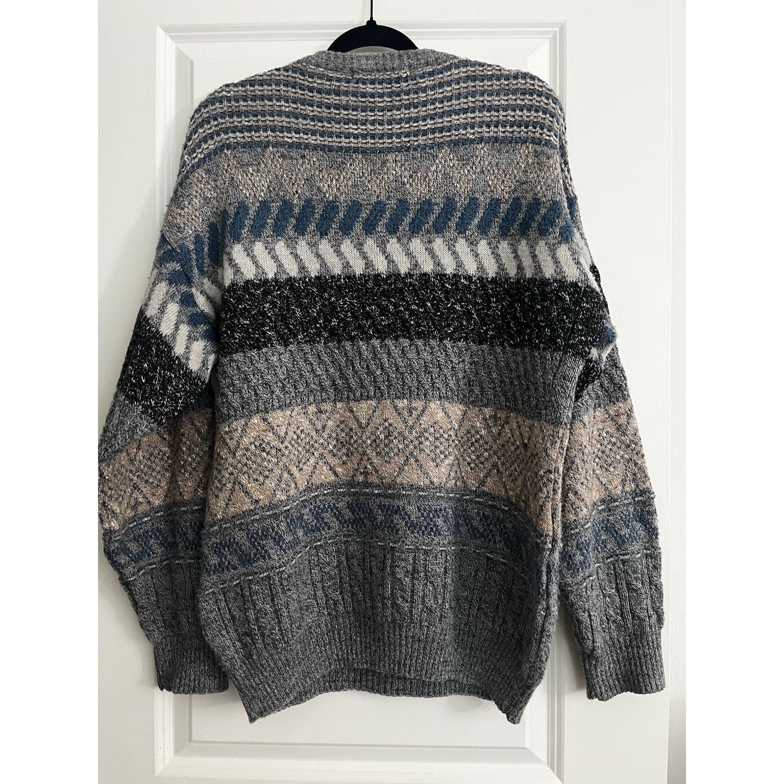 Montagut Vintage Montagut Sweater Mens Large Gray Pattern Knit Italy Size US L / EU 52-54 / 3 - 3 Thumbnail