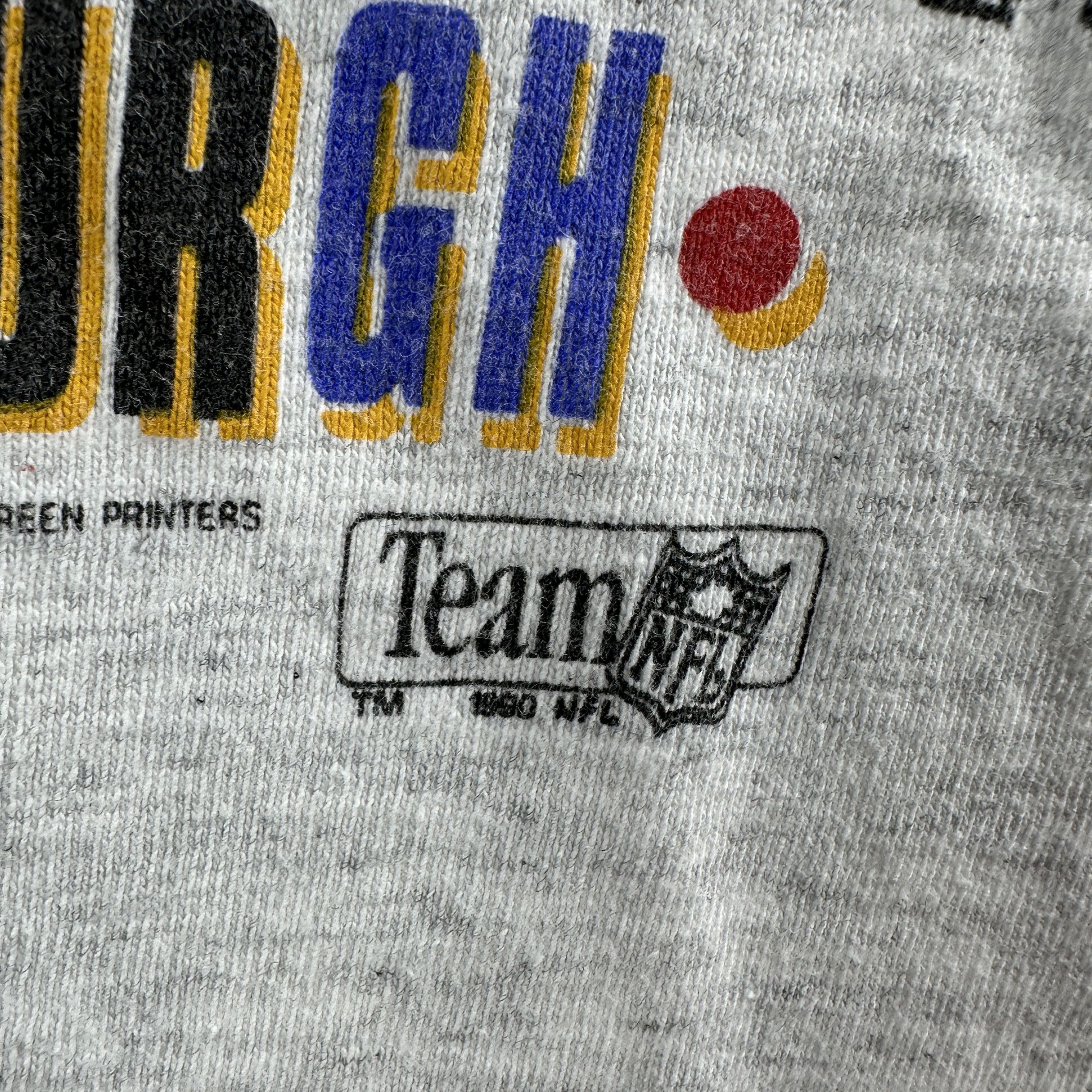 Vintage 1990 Pittsburgh Steelers NFL Aerial Assault AOP Salem Tee Size US L / EU 52-54 / 3 - 6 Thumbnail