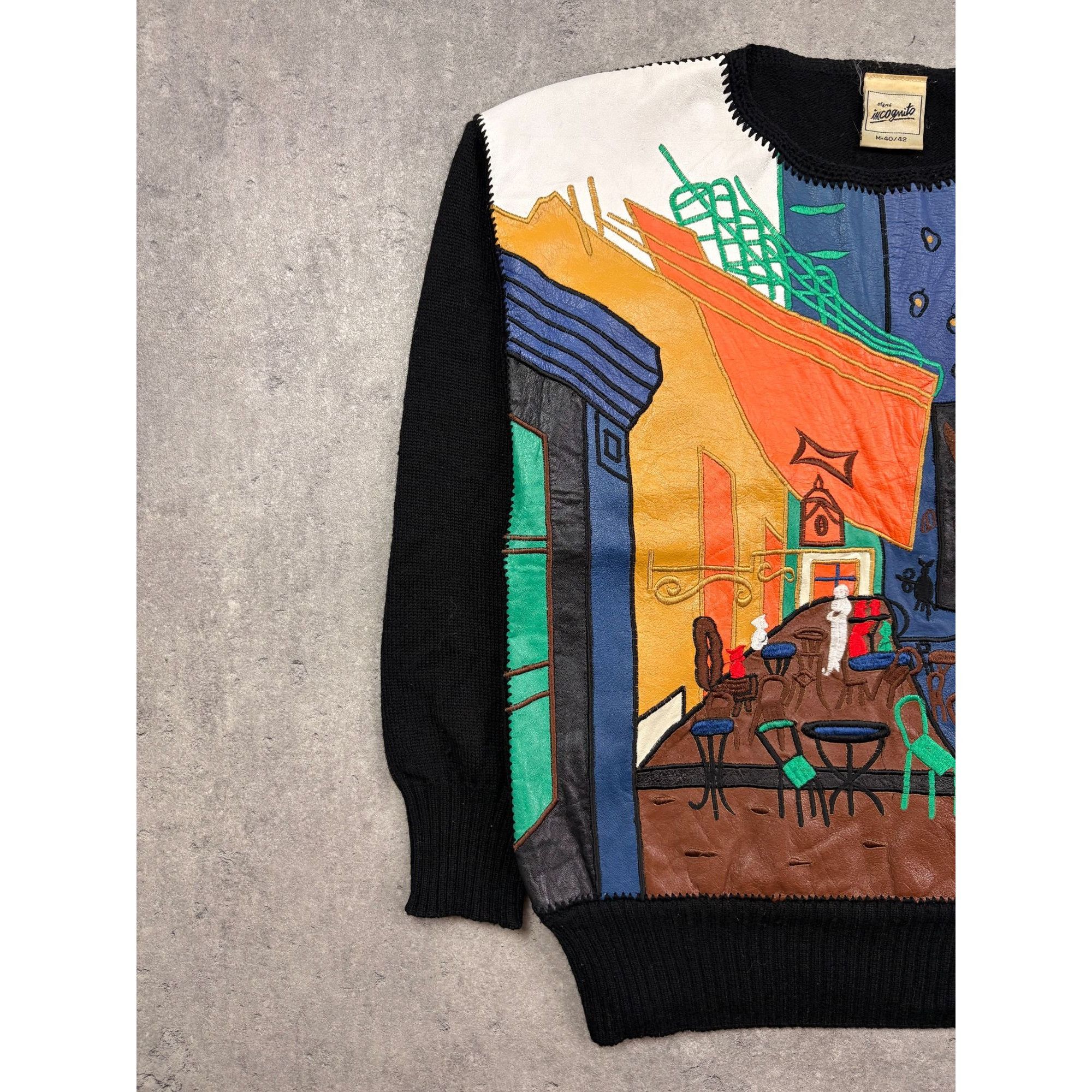 Other Wearable Art: Vintage Incognito "Cafe Terrace" Leather Patch Size M / US 6-8 / IT 42-44 - 2 Thumbnail