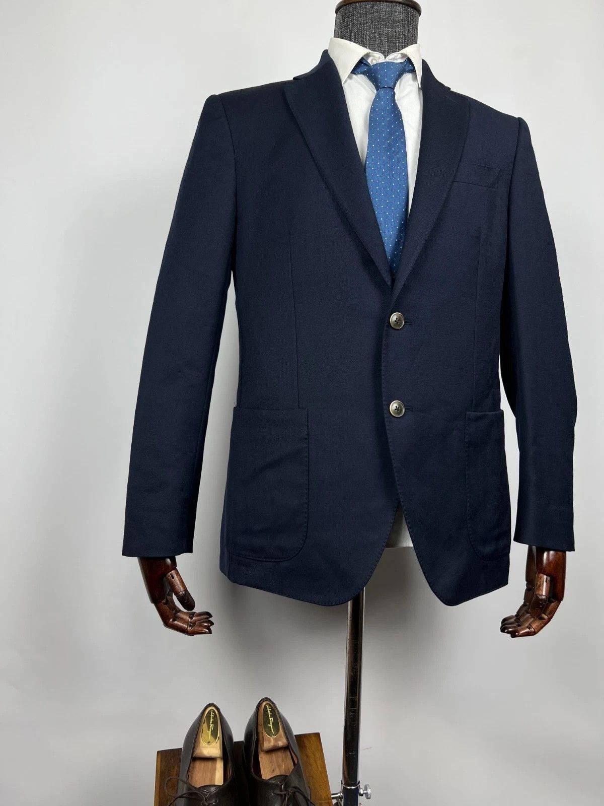 Hackett Hackett London Plain Flannel Half Lined Blazer Jacket Size 44R - 3 Thumbnail