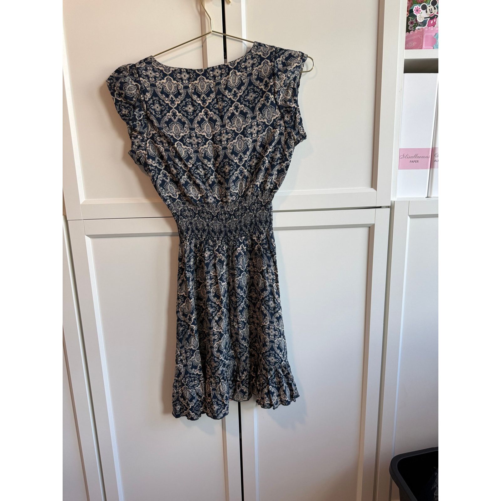 American Rag American Rag Blue Print Dress Women Cap Sleeve Boho S - F022 Size S / US 4 / IT 40 - 4 Thumbnail