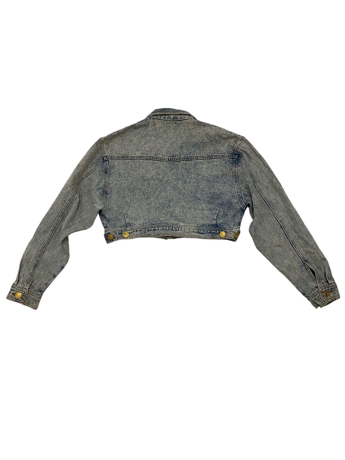 Japanese Brand Fig & Viper Stone Wash Cropped Top Denim Jacket Size M / US 6-8 / IT 42-44 - 3 Thumbnail