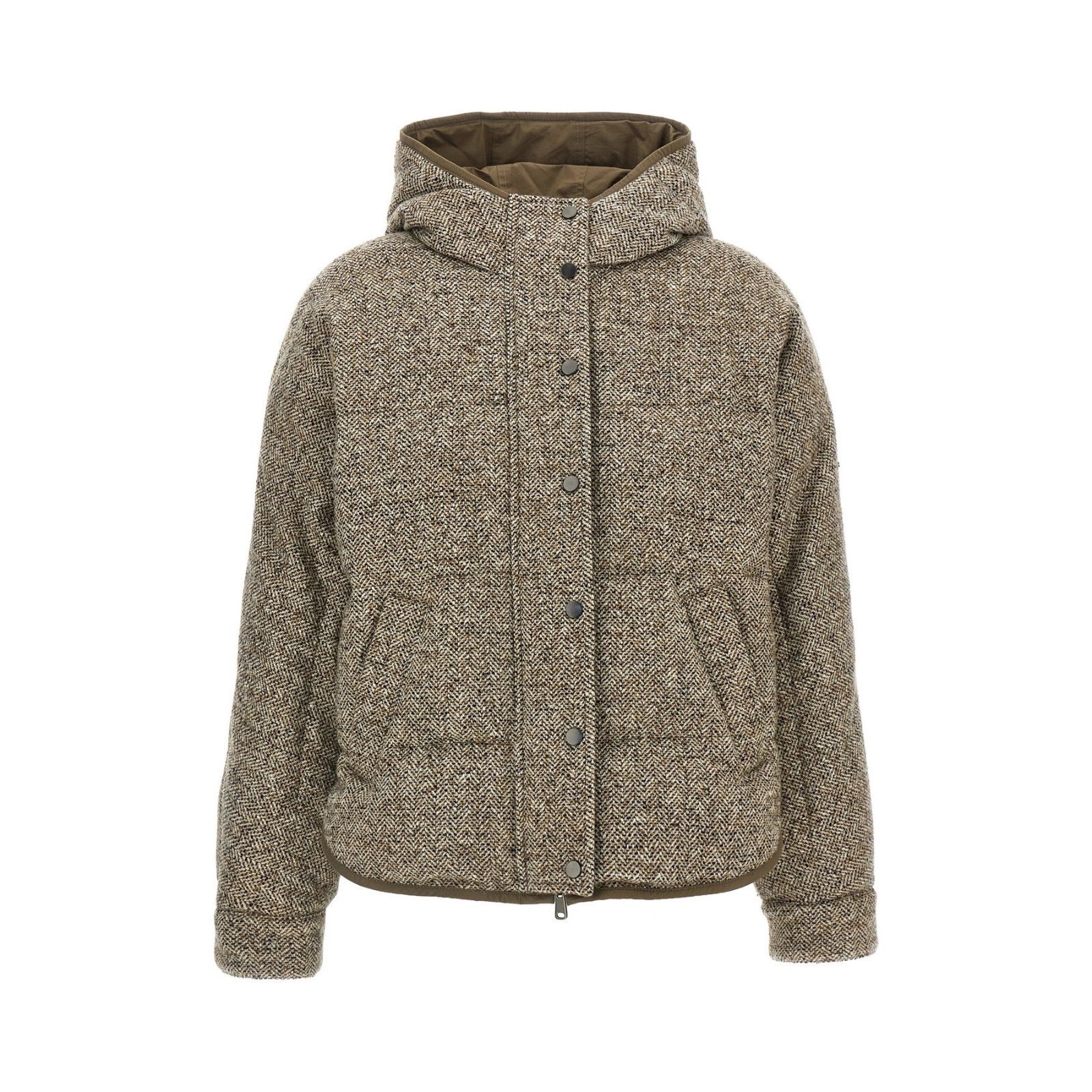 BRUNELLO CUCINELLI $6100 Rope Silk/Wool Down Jacket New & Au