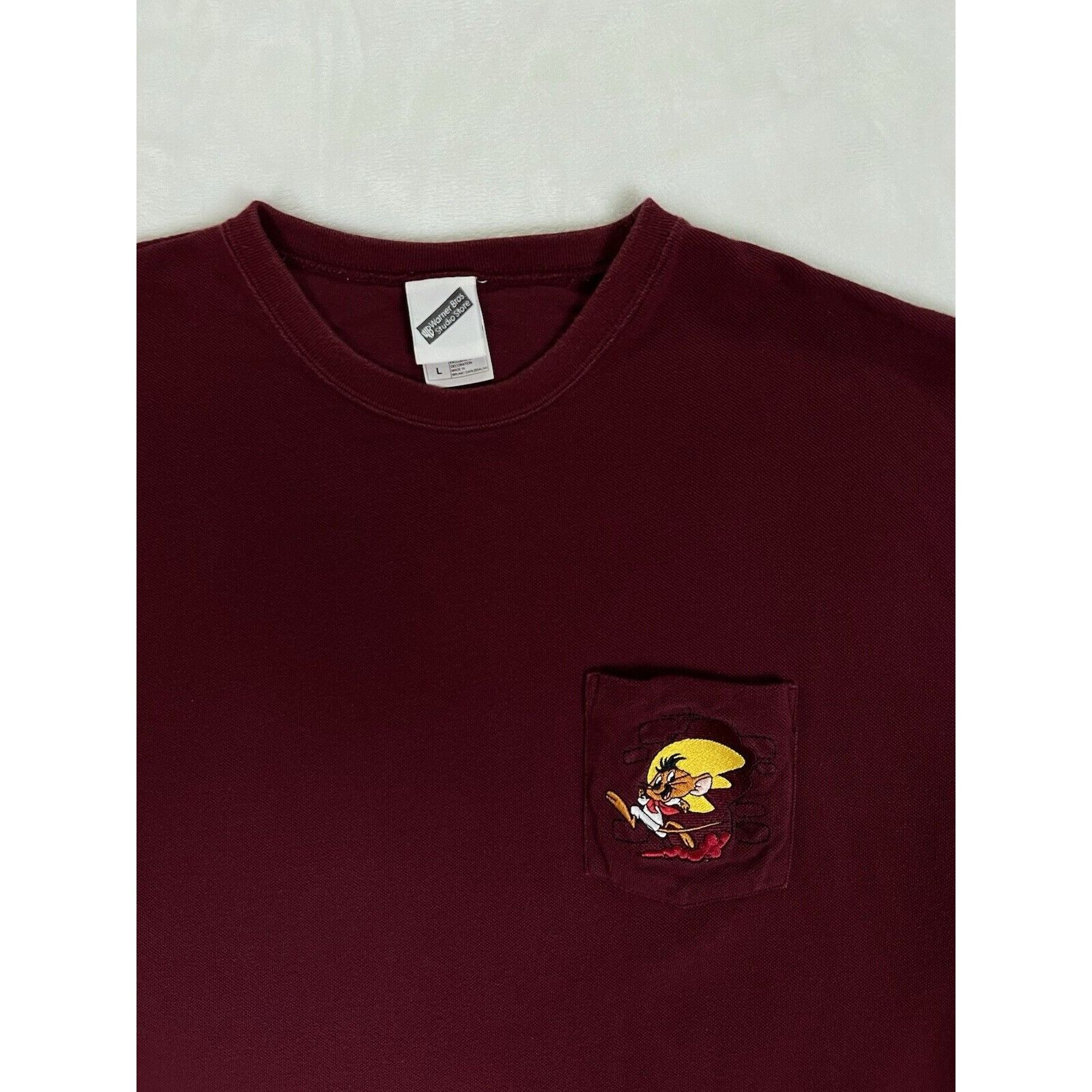 Vintage × Warner Bros Vintage Warner Bros Speedy Gonzales Pocket T-Shirt Y2K Embro Size US L / EU 52-54 / 3 - 2 Thumbnail
