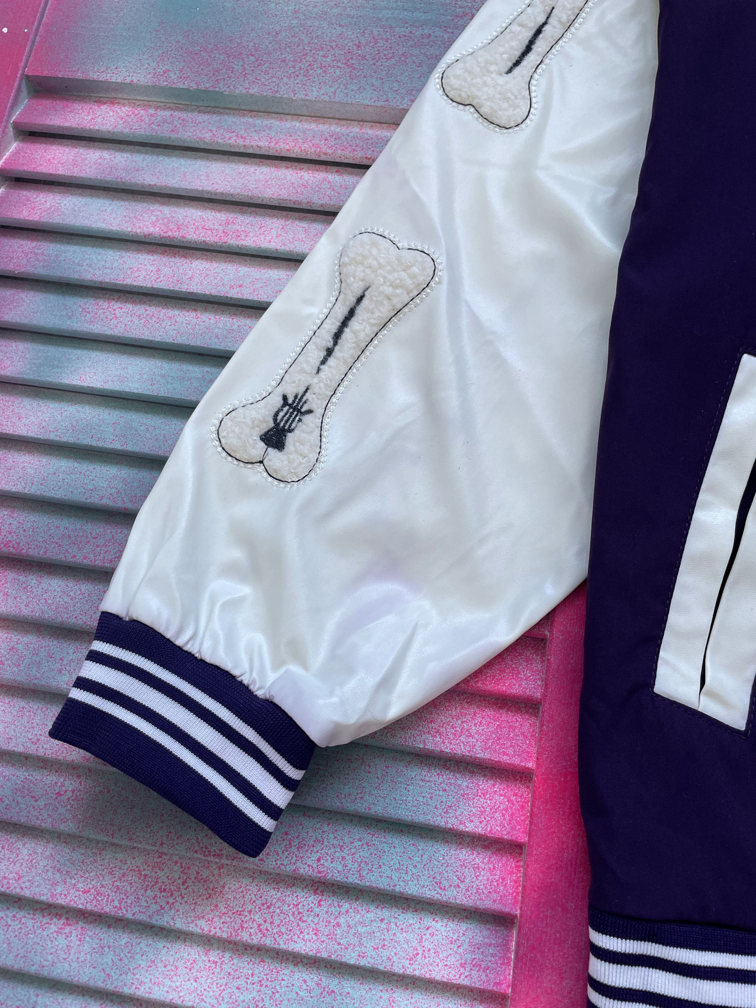 If Six Was Nine Vintage Y2K Bones American College Style Bomber Size US M / EU 48-50 / 2 - 5 Thumbnail