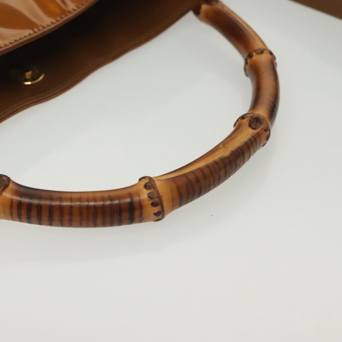 Gucci GUCCI Bamboo Hand Bag Patent Leather Gold 001 1705 001 1705 Size ONE SIZE - 5 Thumbnail