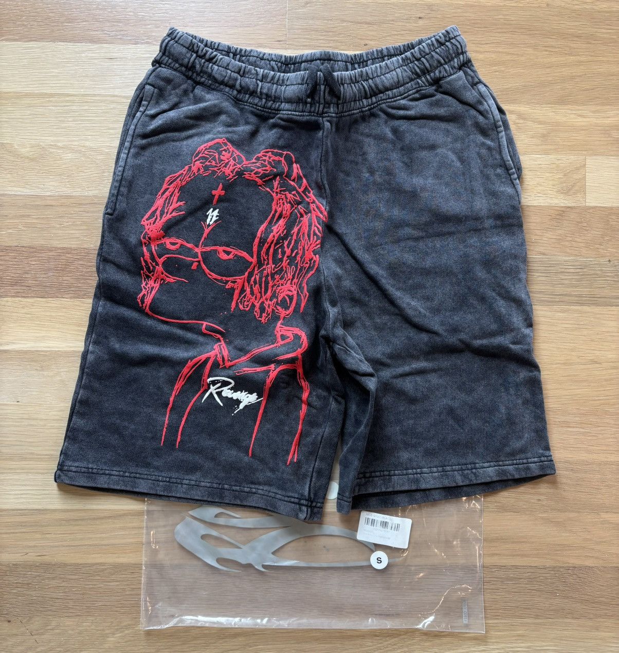 Revenge × Trippie Redd Revenge Trippie Redd Bart Black Shorts Size Small Size US 30 / EU 46 - 2 Thumbnail