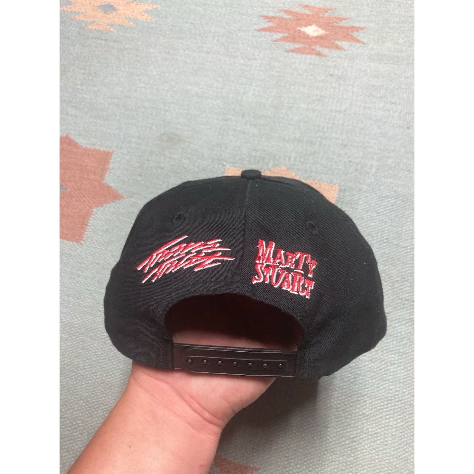 Doublet VINTAGE SnapBack Hat Cap Double Trouble Travis Tritt Marty Stuart Country Music Men Adjustable Black Snapback Hats Mens Size ONE SIZE - 5 Thumbnail