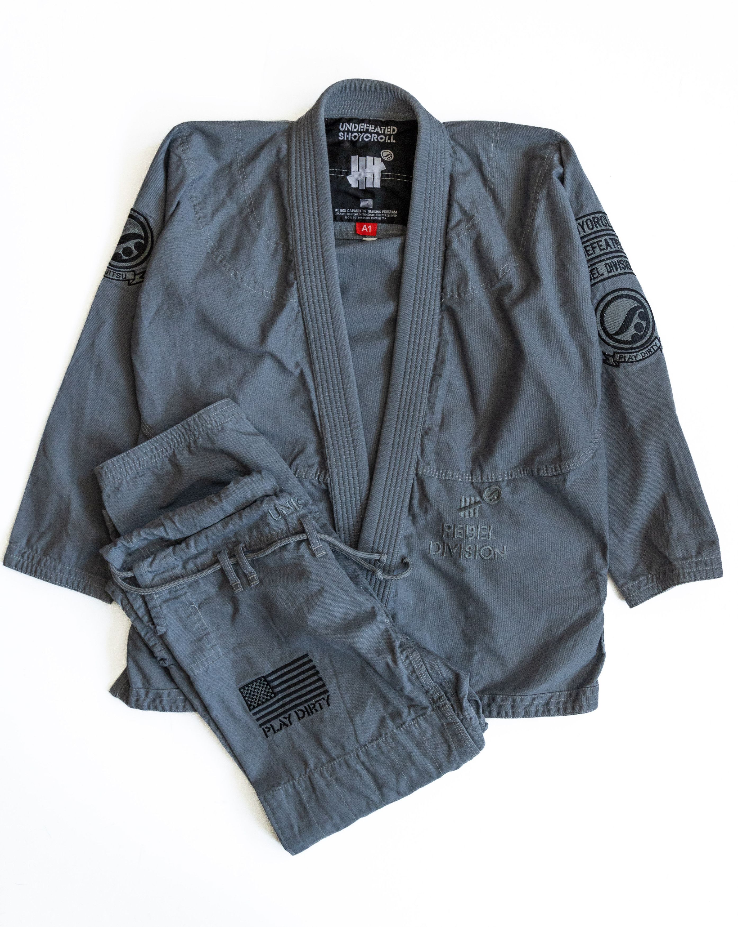 image of A1 Shoyo Roll X Undefeated Gi in Grey, Men's (Size Small)