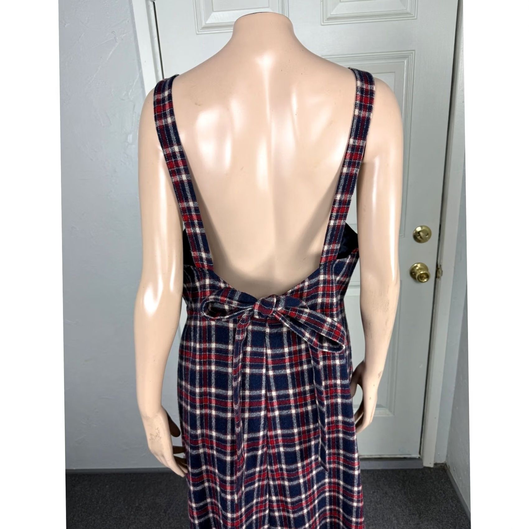 Vintage VINTAGE Lanz Originals Dress Wool Plaid Maxi Pockets Red 60s 70s Winter Ladies L Sleeveless Knit Square Neck Size L / US 10 / IT 46 - 5 Thumbnail