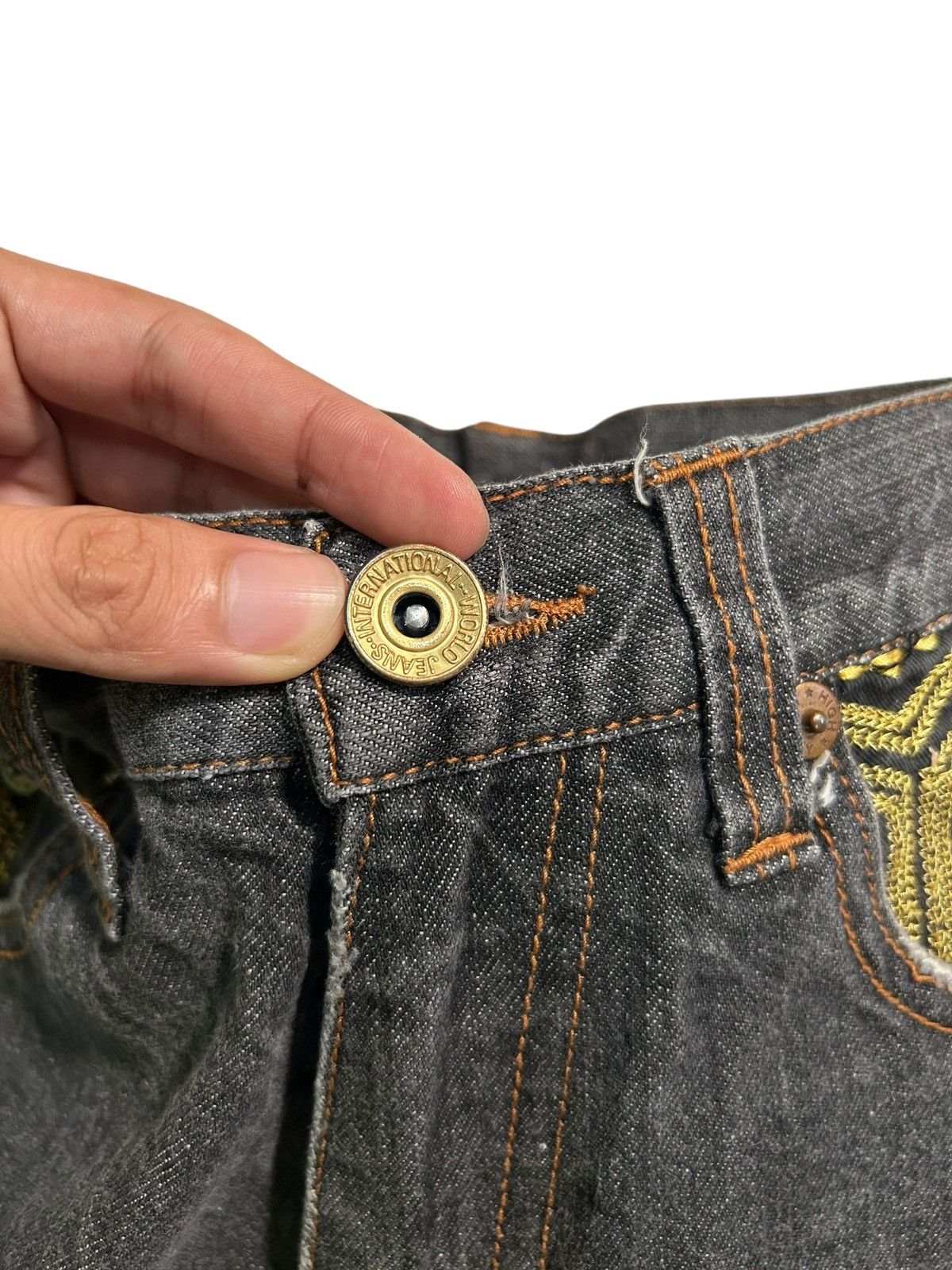 Japanese Brand Karakuri Tamshii Inspired Multi Pocket Denim Jeans Rare Size US 29 - 9 Thumbnail