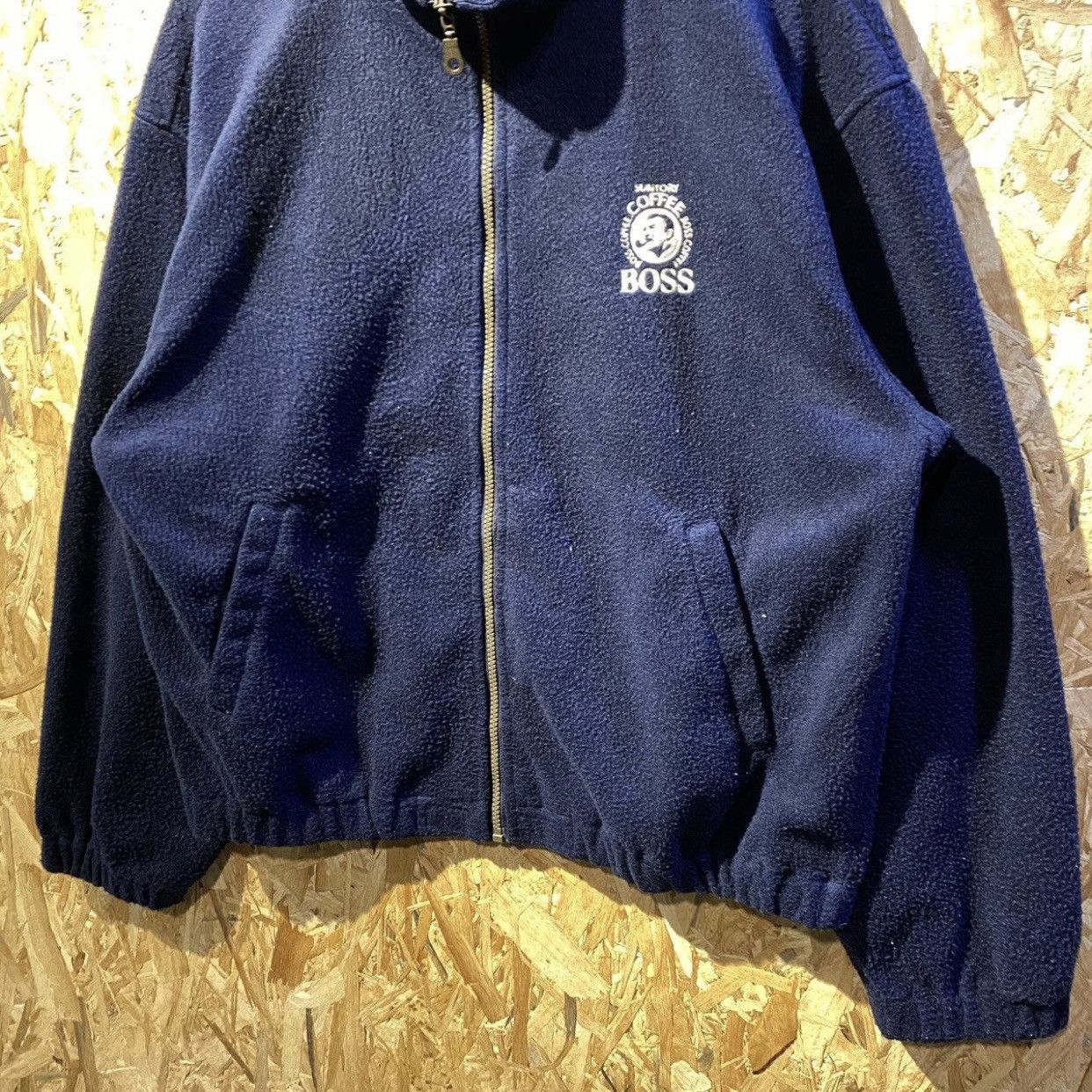 Designer × Vintage 90s Suntory Boss Coffee Fleece Basic Logo jackets Size US L / EU 52-54 / 3 - 5 Thumbnail