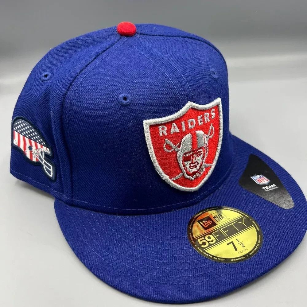 New Era Las Vegas Raiders Hat Men 7 1/2 59Fifty New Era NFL Fitted Size ONE SIZE - 1 Thumbnail