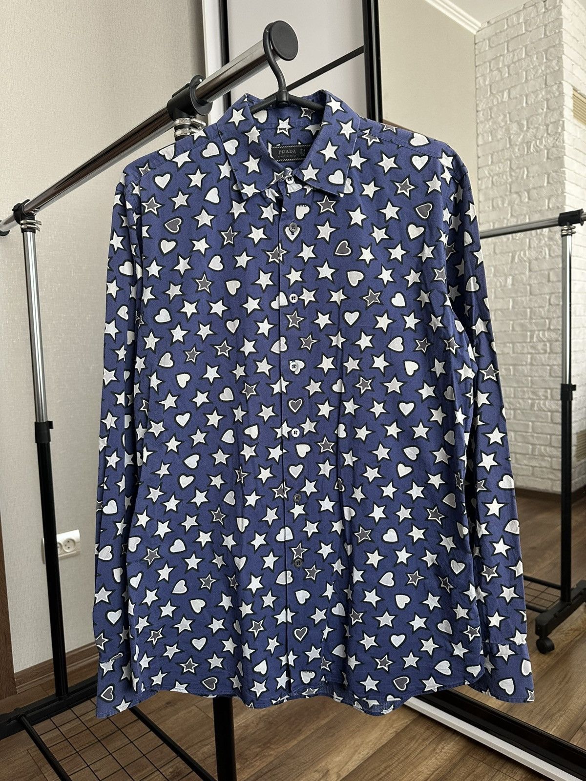 Prada Prada Logo Shirt Button Up Long Sleeve Size US M / EU 48-50 / 2 - 1 Thumbnail