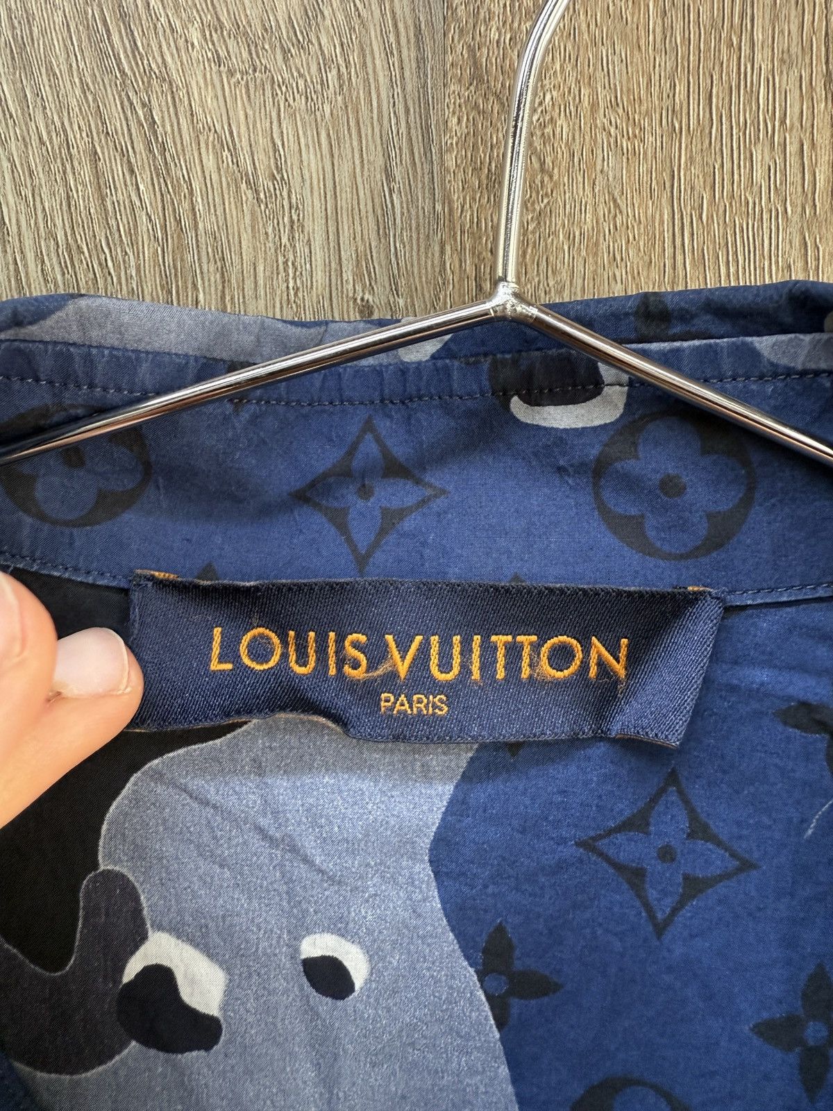 Louis Vuitton Louis Vuitton Blue Monogram Button Up Size US M / EU 48-50 / 2 - 4 Thumbnail