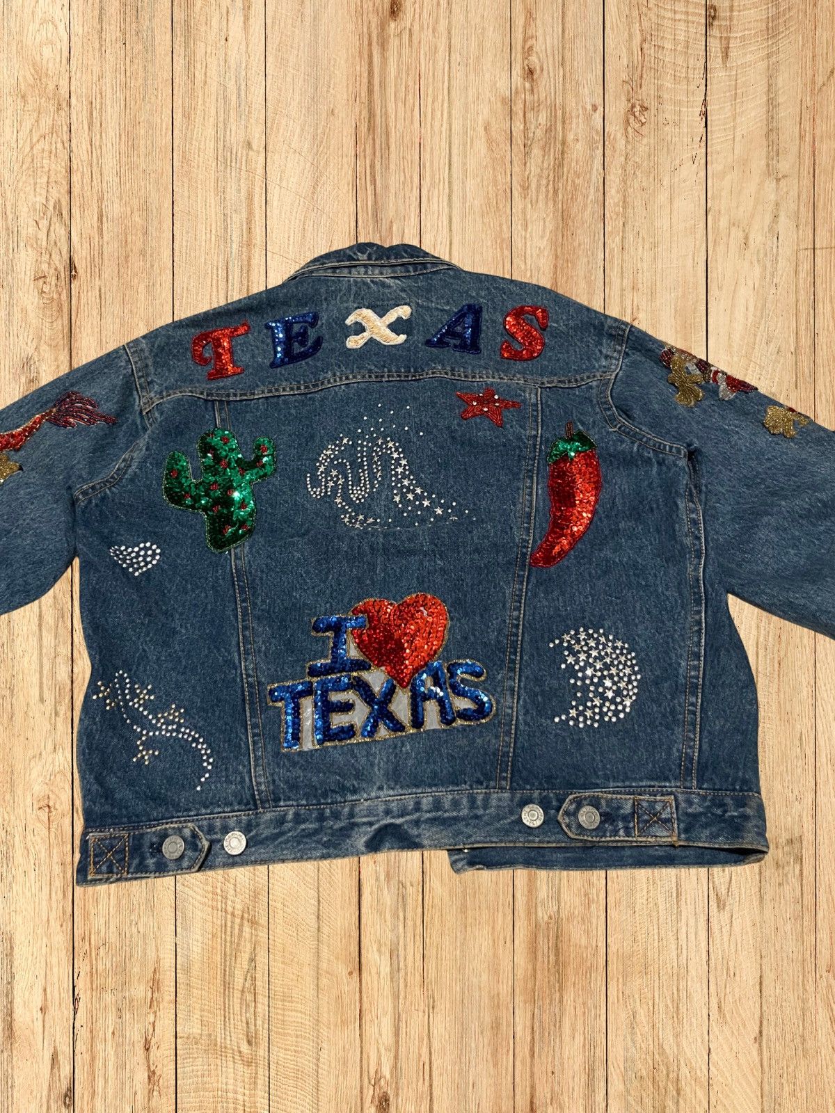 Levi's Vintage GAP Texas-Themed Denim Jacket – Size Small Size S / US 4 / IT 40 - 2 Thumbnail