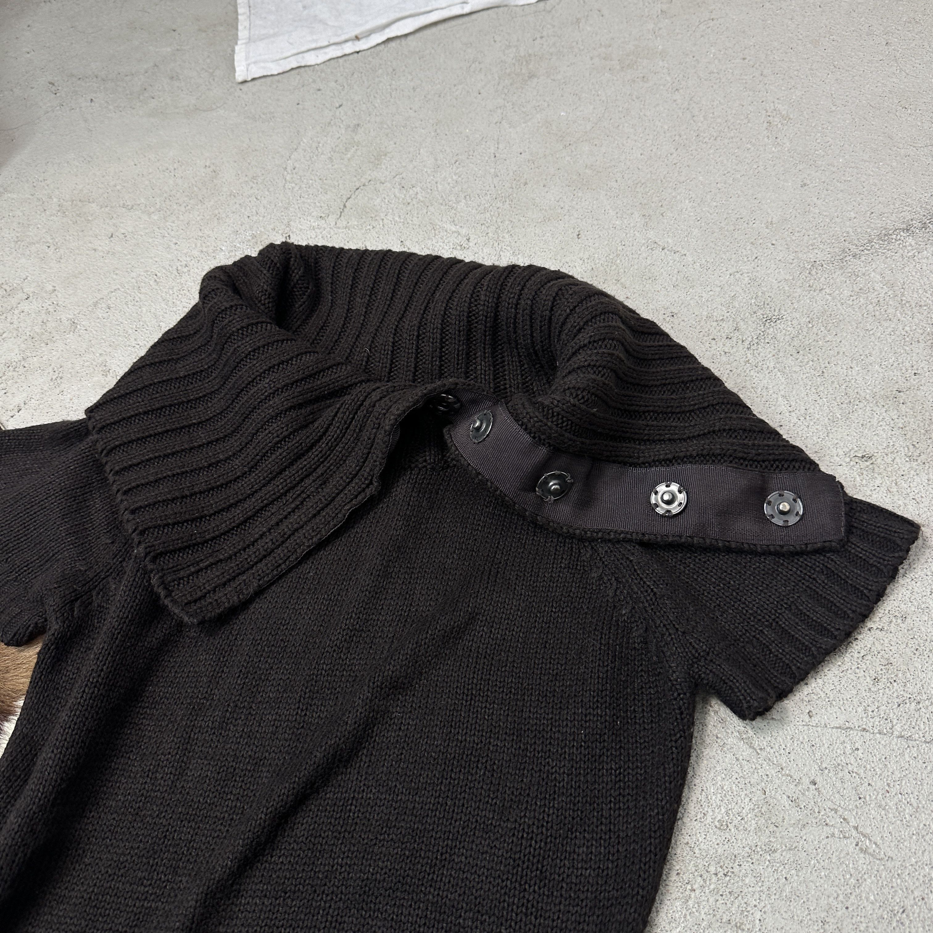 Vintage Vintage Knitted Asymmetrical Big Collar Dress Y2K Size S / US 4 / IT 40 - 6 Thumbnail