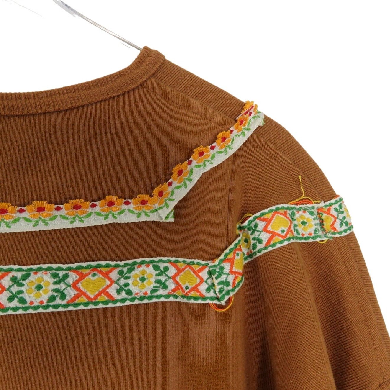 Vintage VTG. Songwriter Embroidered Brown Boho Western Tassel Blouse Size S / US 4 / IT 40 - 6 Thumbnail