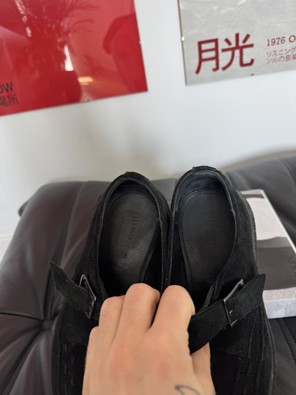 Allsaints Allsaints Suede Leather Black Creepers Derby Shoes Rock Roll Size US 8.5 / EU 41-42 - 3 Thumbnail