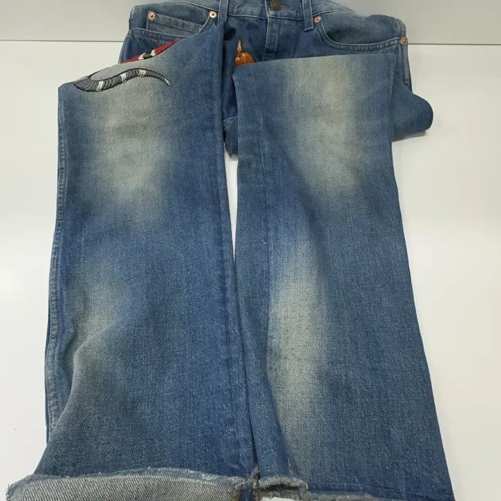 Gucci Gucci Blue Snake Flower Print Denim Pants-2507 Size 24" / US 00 / IT 34 - 3 Thumbnail