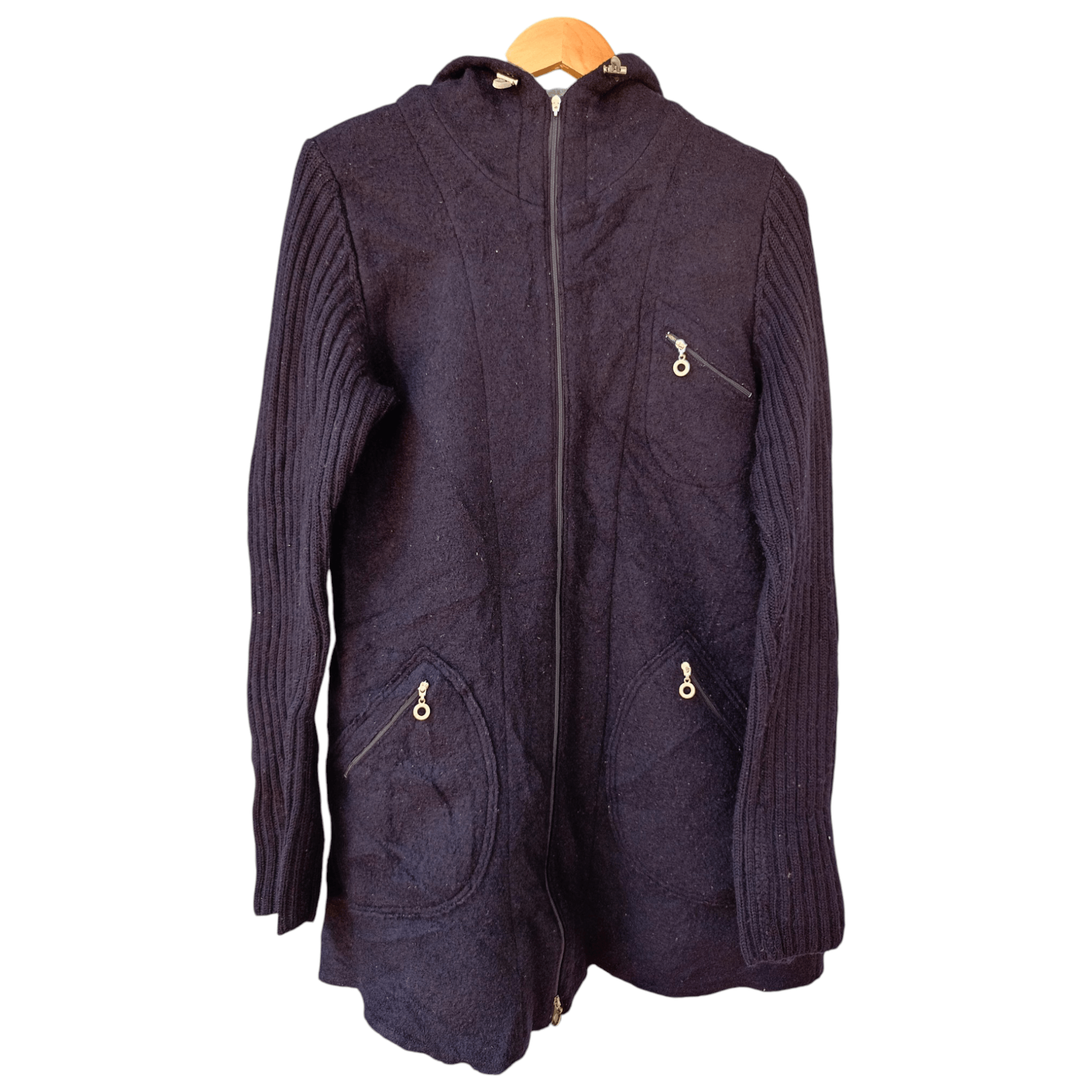Japanese Brand × Vintage Zero Zone Japan Brand Long Sleeve Black Women Hoodie Size M / US 6-8 / IT 42-44 - 2 Thumbnail