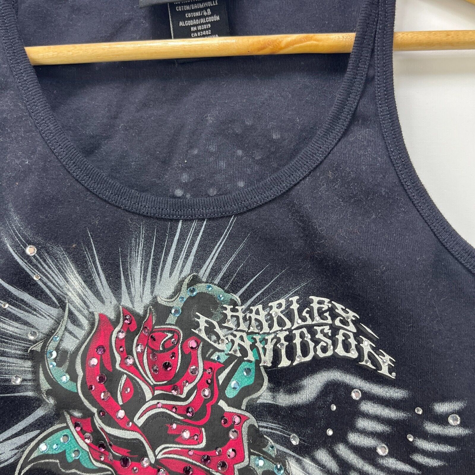 Vintage Vintage Y2K Harley Davidson Flower Tank Top Womens Medium Size M / US 6-8 / IT 42-44 - 3 Thumbnail