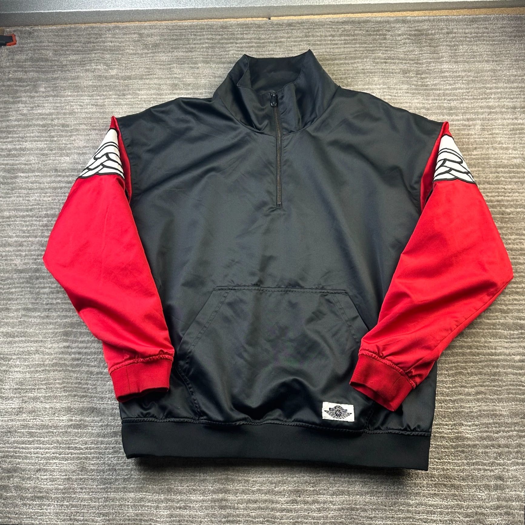 Jordan Brand Jordan Jacket Mens Medium Black Satin Retro 1 Quarter Zip Sportswear Track Jacket Basketball Air Jordan Size US M / EU 48-50 / 2 - 2 Thumbnail