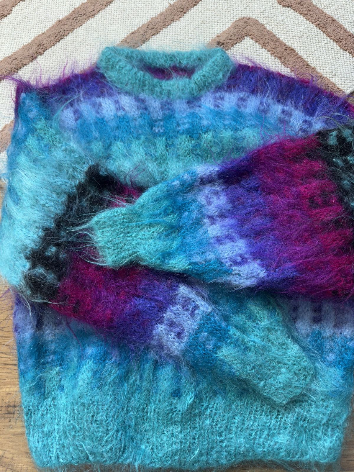 Vintage VINTAGE MOHAIR Y2K KNITTED STRIPED SWEATER Size M / US 6-8 / IT 42-44 - 4 Thumbnail