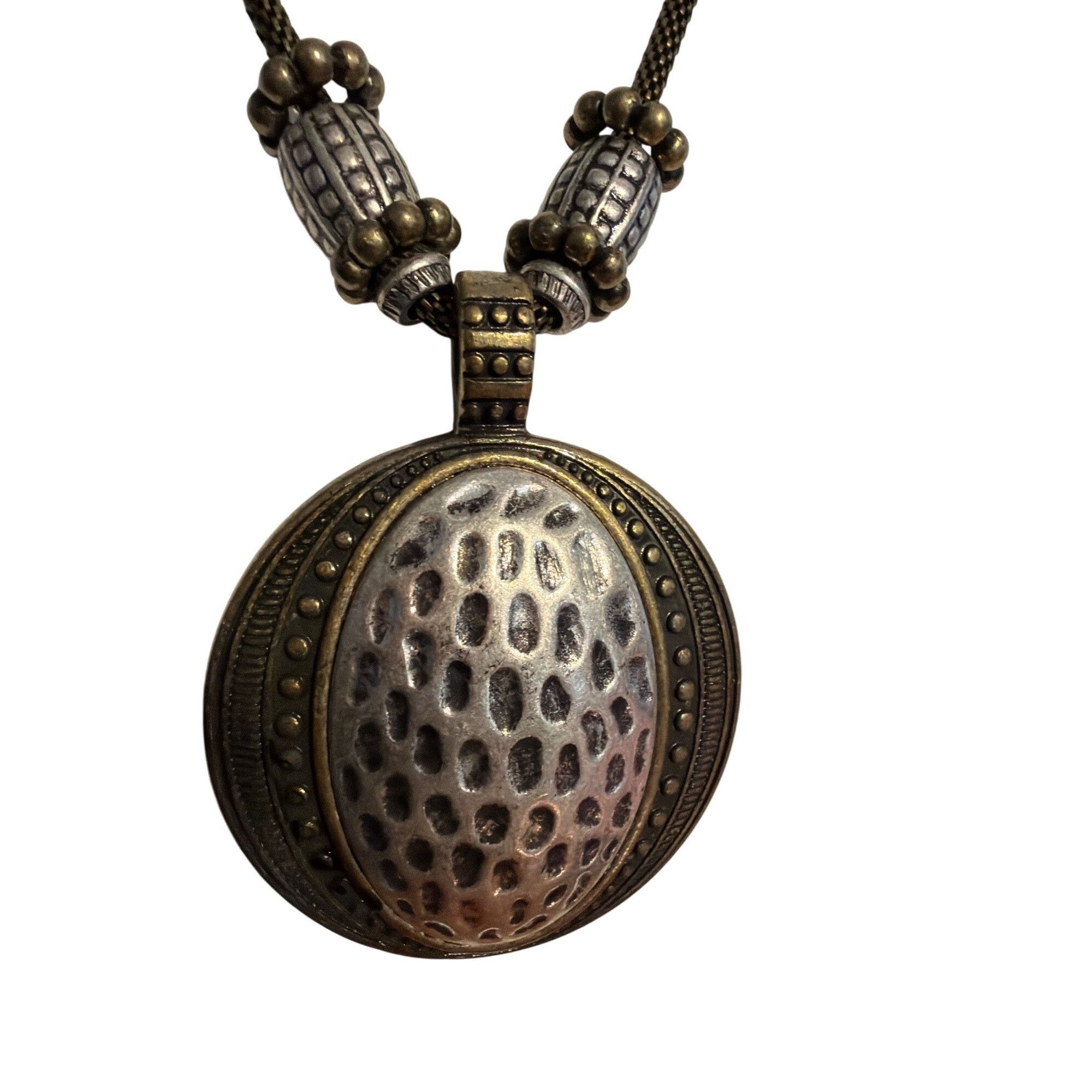 Other Premier Designs Antique Gold Silver Tone Pendant Necklace Me Size ONE SIZE - 2 Thumbnail