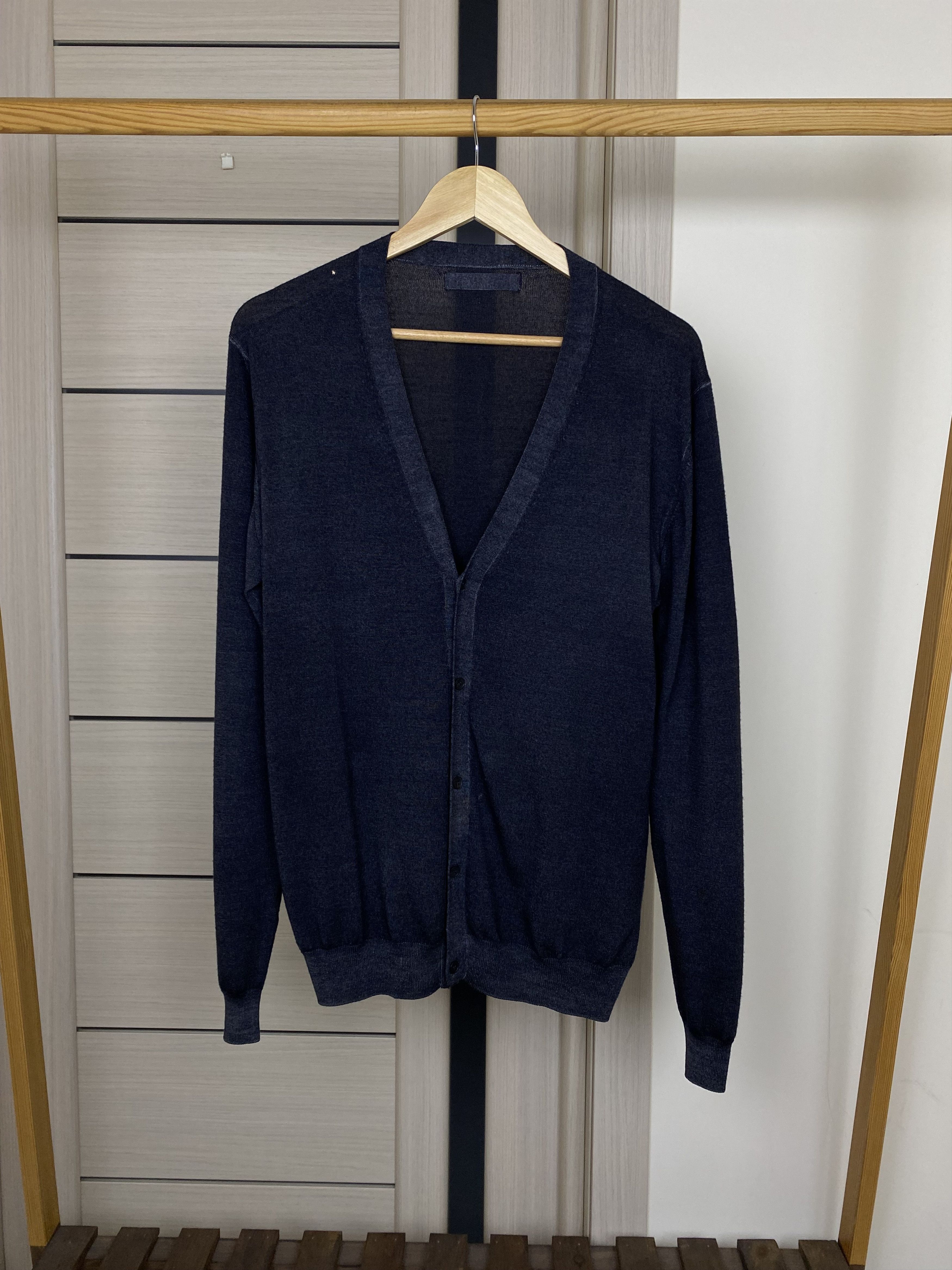 Vintage Prada black label wool cardigan size 50