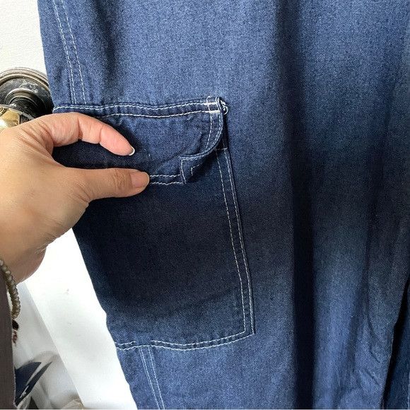 Vintage Vintage Manager Wide Straight Leg Bib Overalls - Medium 🇨🇦 Size 32" / US 10 / IT 46 - 5 Thumbnail