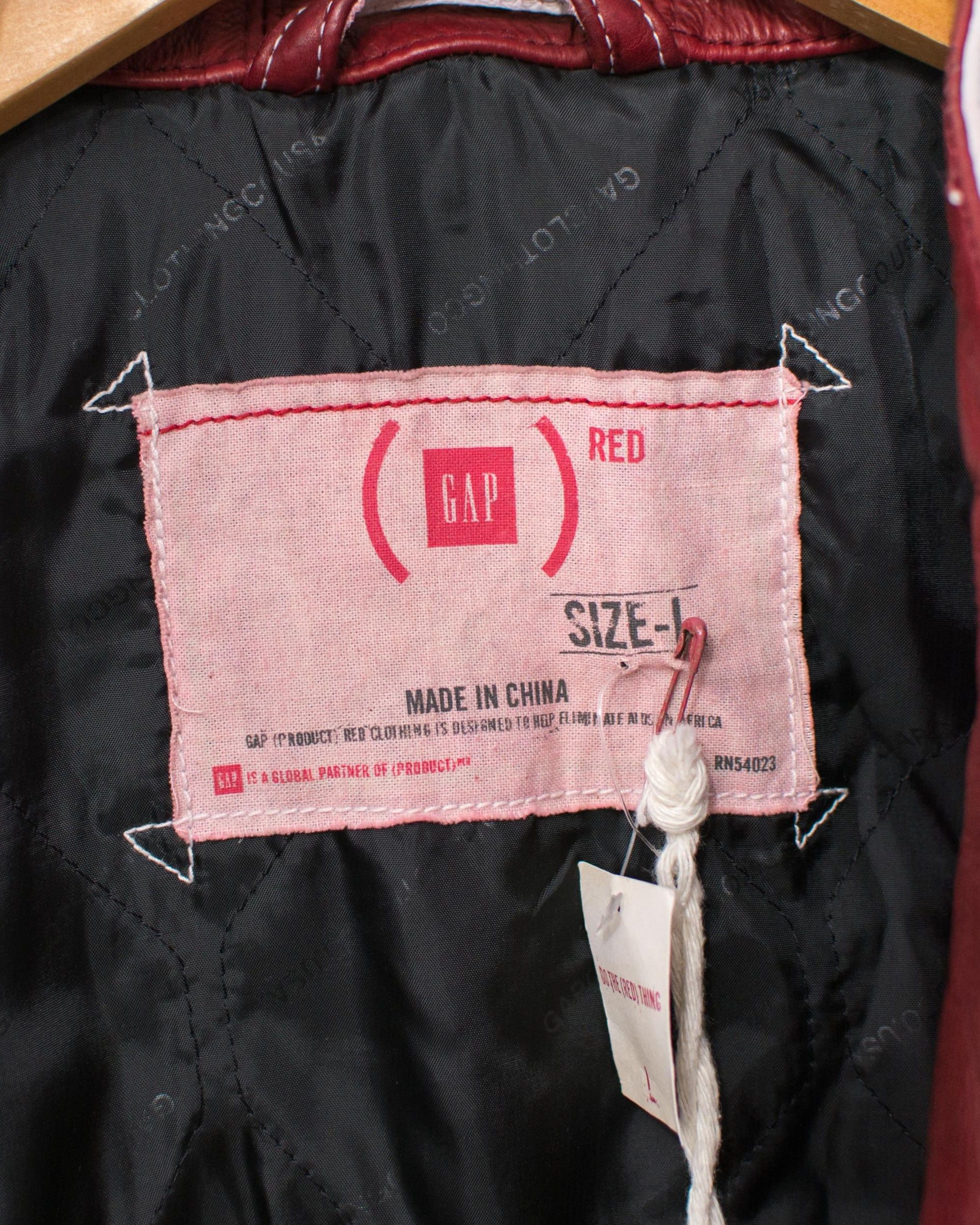 Gap × Genuine Leather GAP Red Leather Racing Jacket Y2K Vintage Distressed Men’s L Size US L / EU 52-54 / 3 - 8 Thumbnail