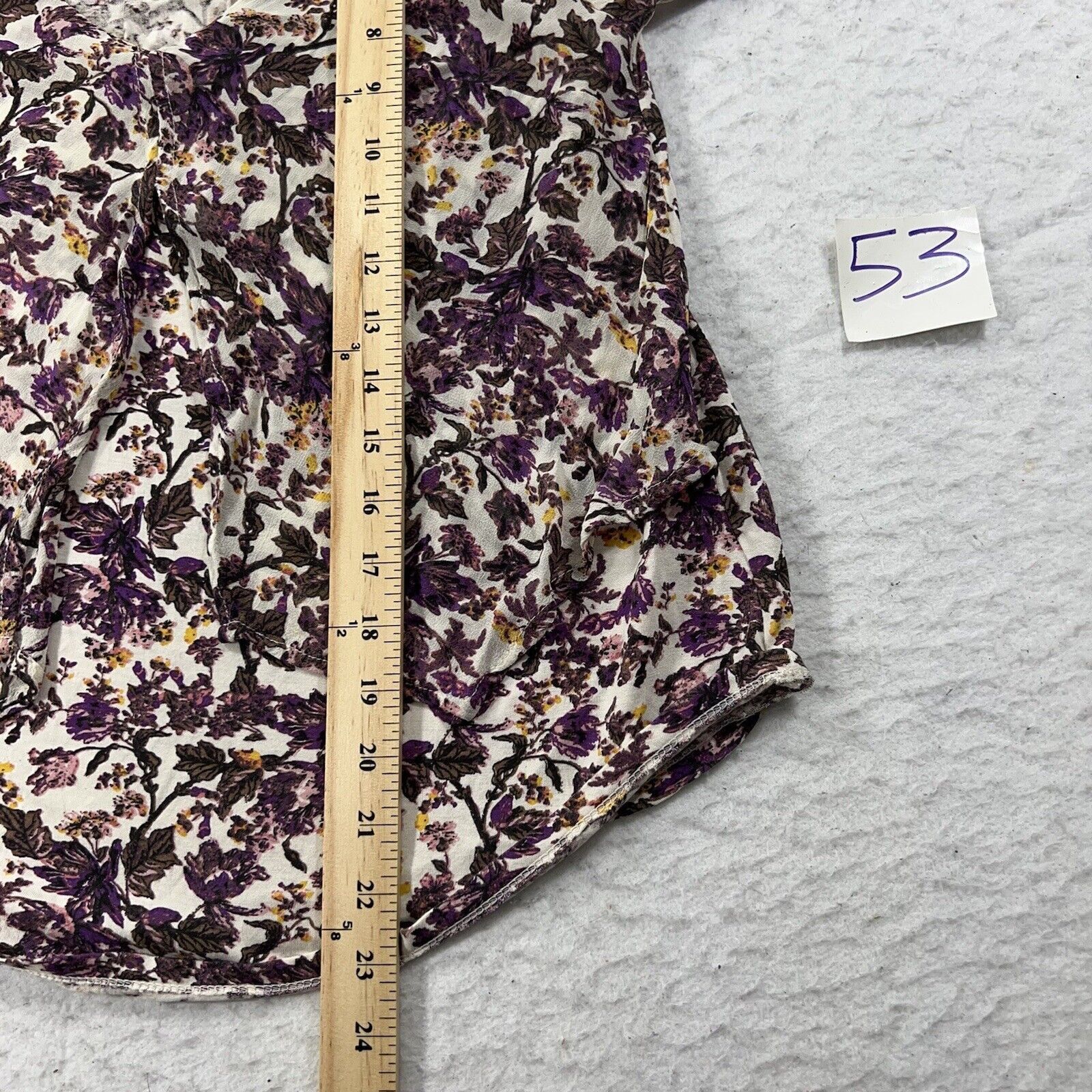 Lucky Brand Lucky Brand Purple Floral Cold Shoulder Layered Top Size XS / US 0-2 / IT 36-38 - 8 Thumbnail