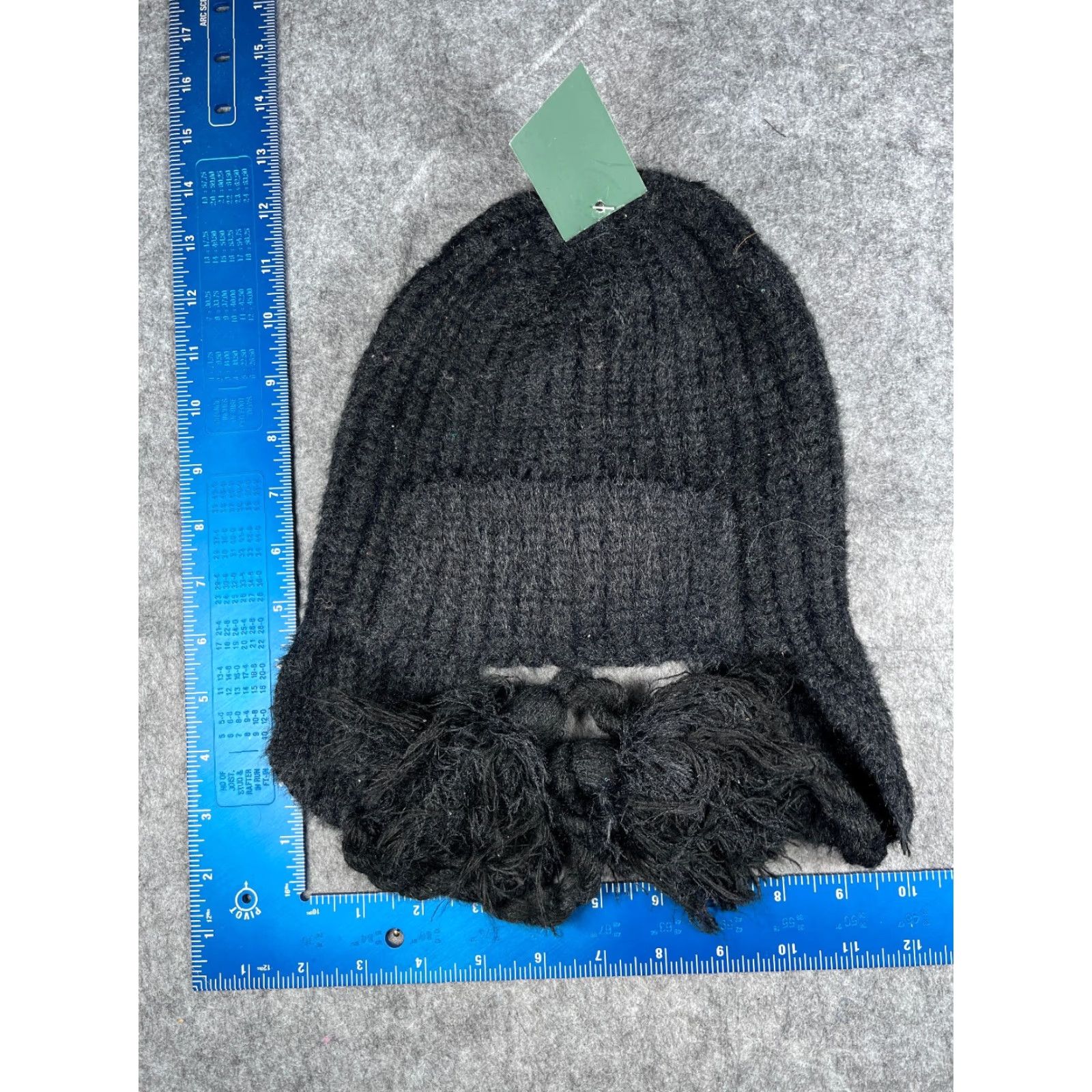 Vintage Wild Fable Beanie Women One Size Black Knit Nylon Poly Blend Ear Flap Ski NEW Size ONE SIZE - 2 Thumbnail