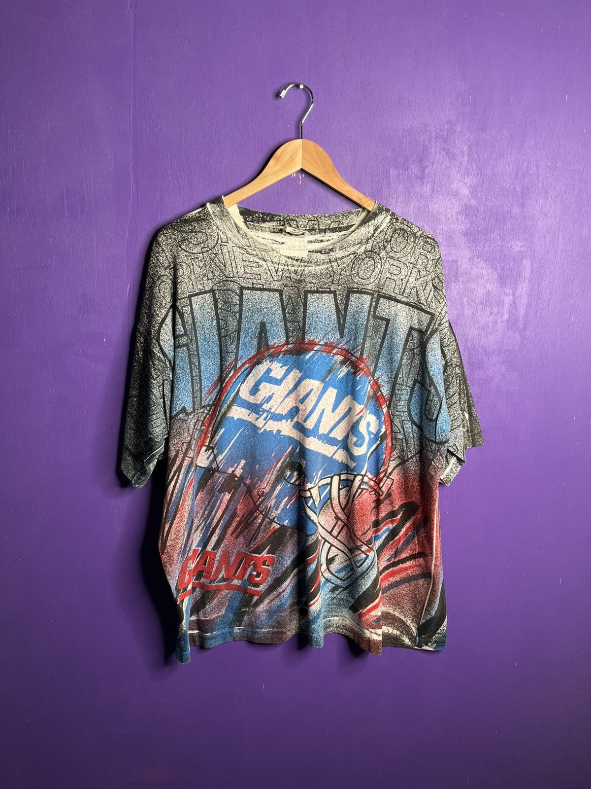 NBA × NFL × Vintage Vintage 90s Magic Johnson New York giants AOP t-shirt Size US XL / EU 56 / 4 - 1 Thumbnail