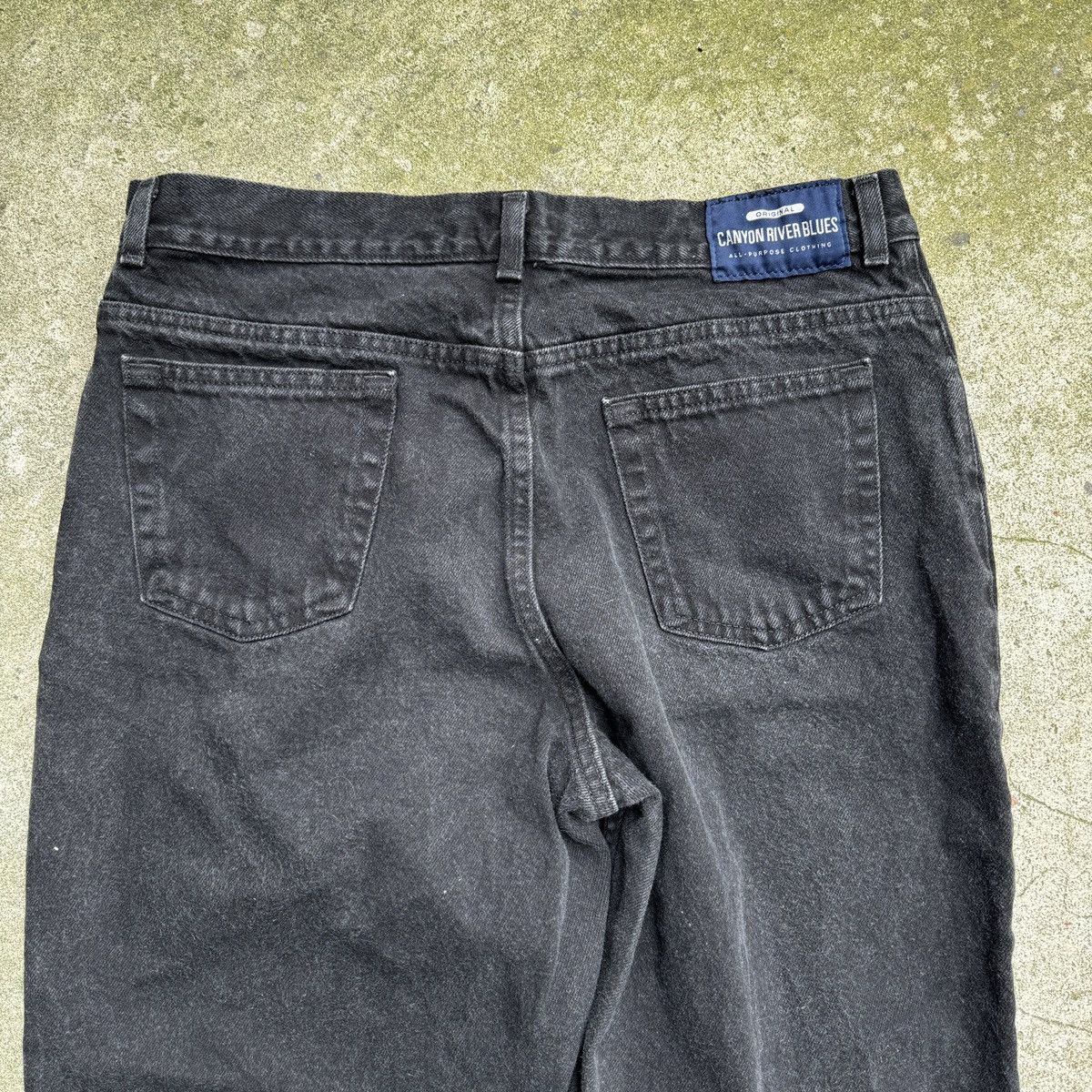 Vintage Y2K Baggy Wide Leg Black Denim Skater Jeans Size 34" / US 12 / IT 48 - 9 Thumbnail