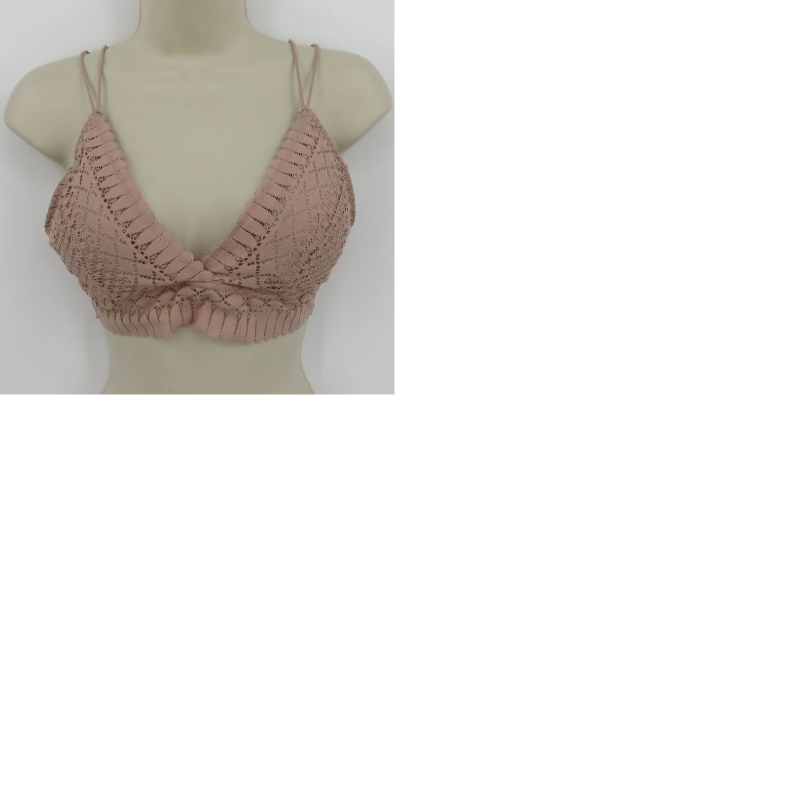 Vintage Anemone Bra Women M Pink Lace Wireless Lined Bralette Nylon Blend Size ONE SIZE - 9 Thumbnail