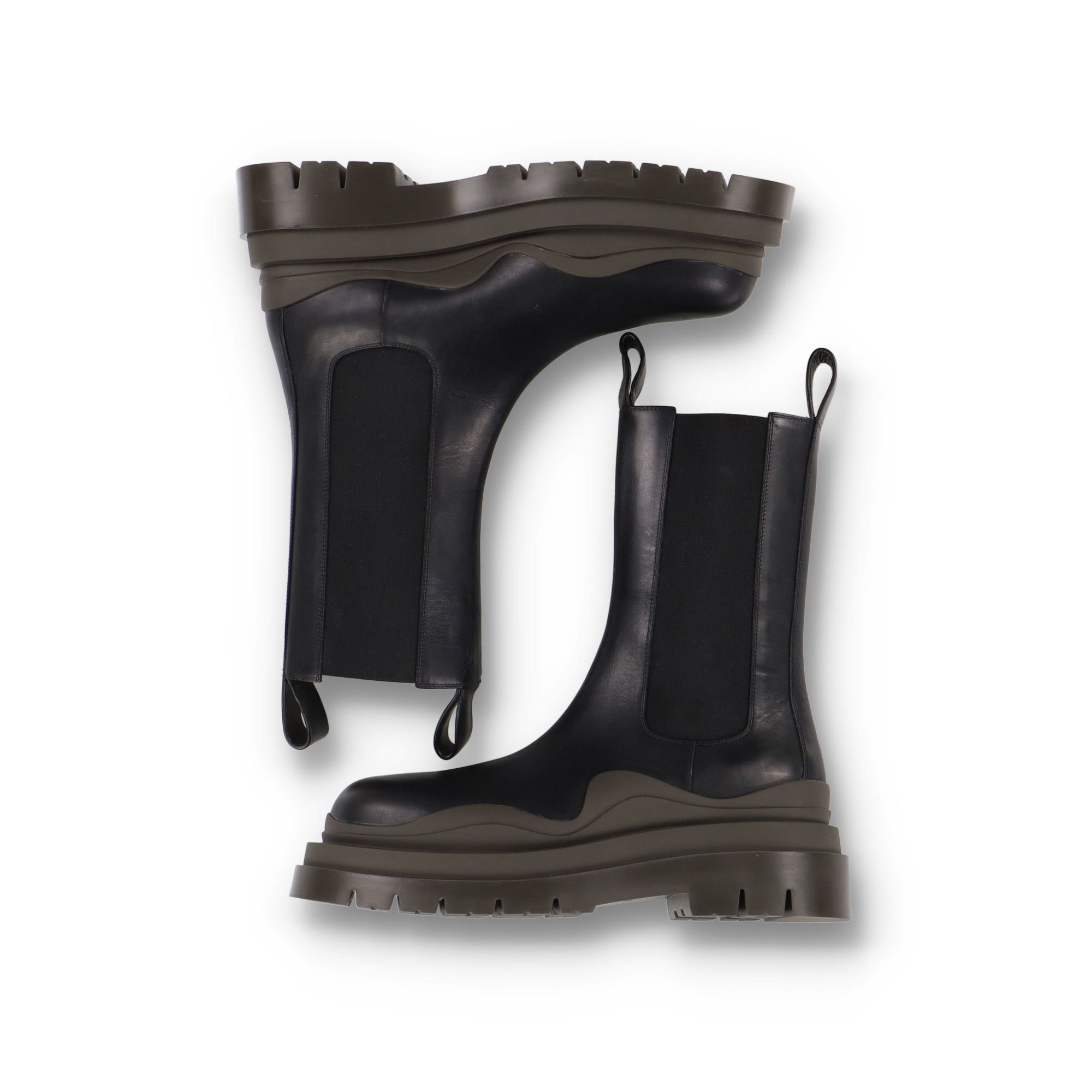 Bottega Veneta Black Camping Tire Chelsea Boots Size US 12 / EU 45 - 3 Thumbnail