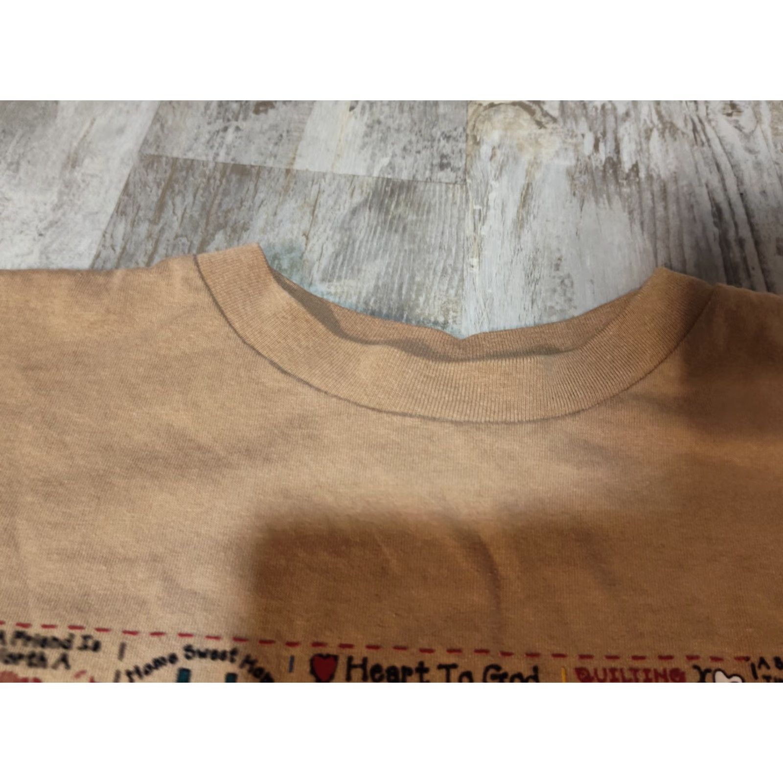 Vintage VINTAGE Fashion Gear 90s Graphic T-Shirt XXL Brown Single Stitch Heart To God Mens Size US XXL / EU 58 / 5 - 7 Thumbnail