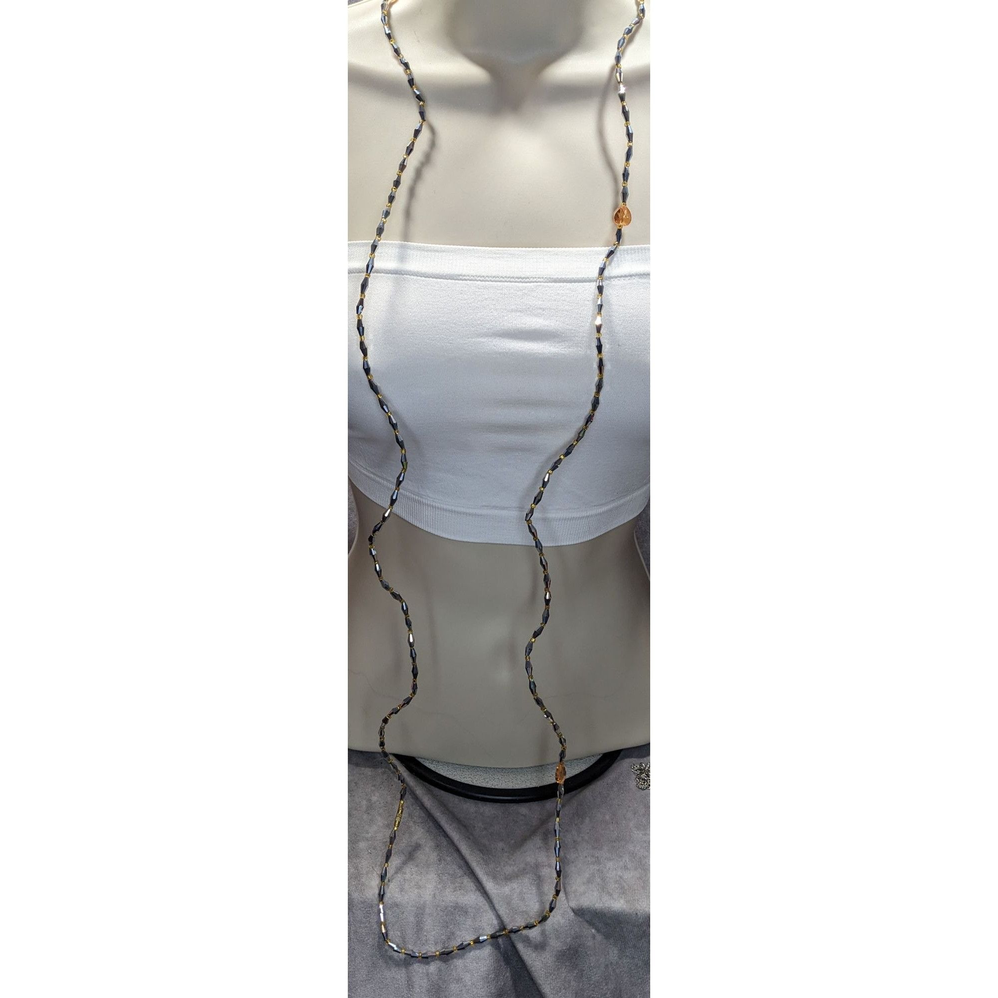 Handmade Handmade Glam Long Beaded Necklace With Mirror Glass & Heart Size ONE SIZE - 2 Thumbnail