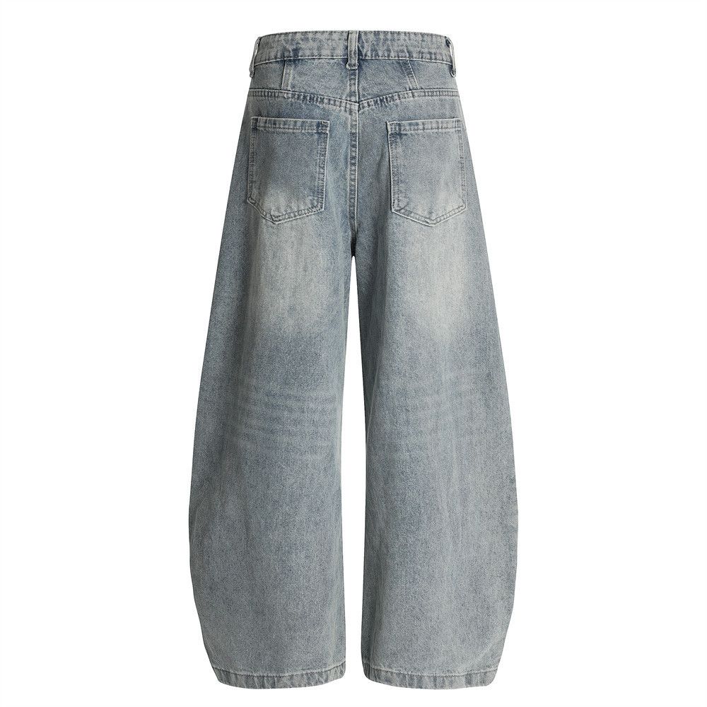 Japanese Brand × Jean Men's trendy rivet loose wide-leg distressed scimitar jeans Size US 34 / EU 50 - 3 Thumbnail