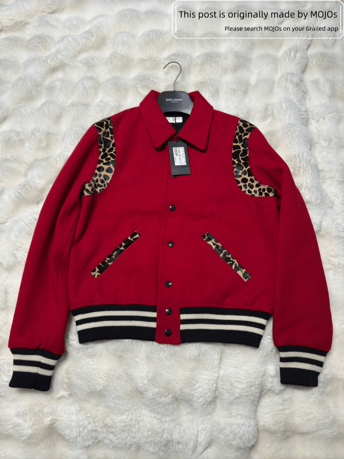 さ*だ様 SAINT LAURENT テディ プリーツ加工レッドジャケット 46