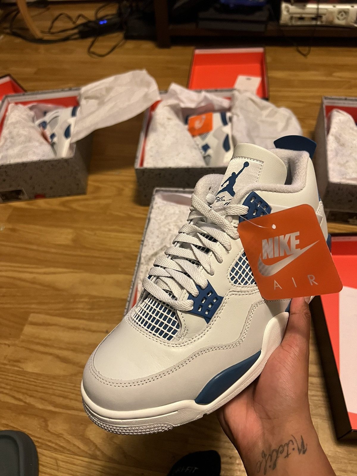 image of Jordan Nike Air Jordan Military Blue 2024 Shoes in White, Men's (Size 10)