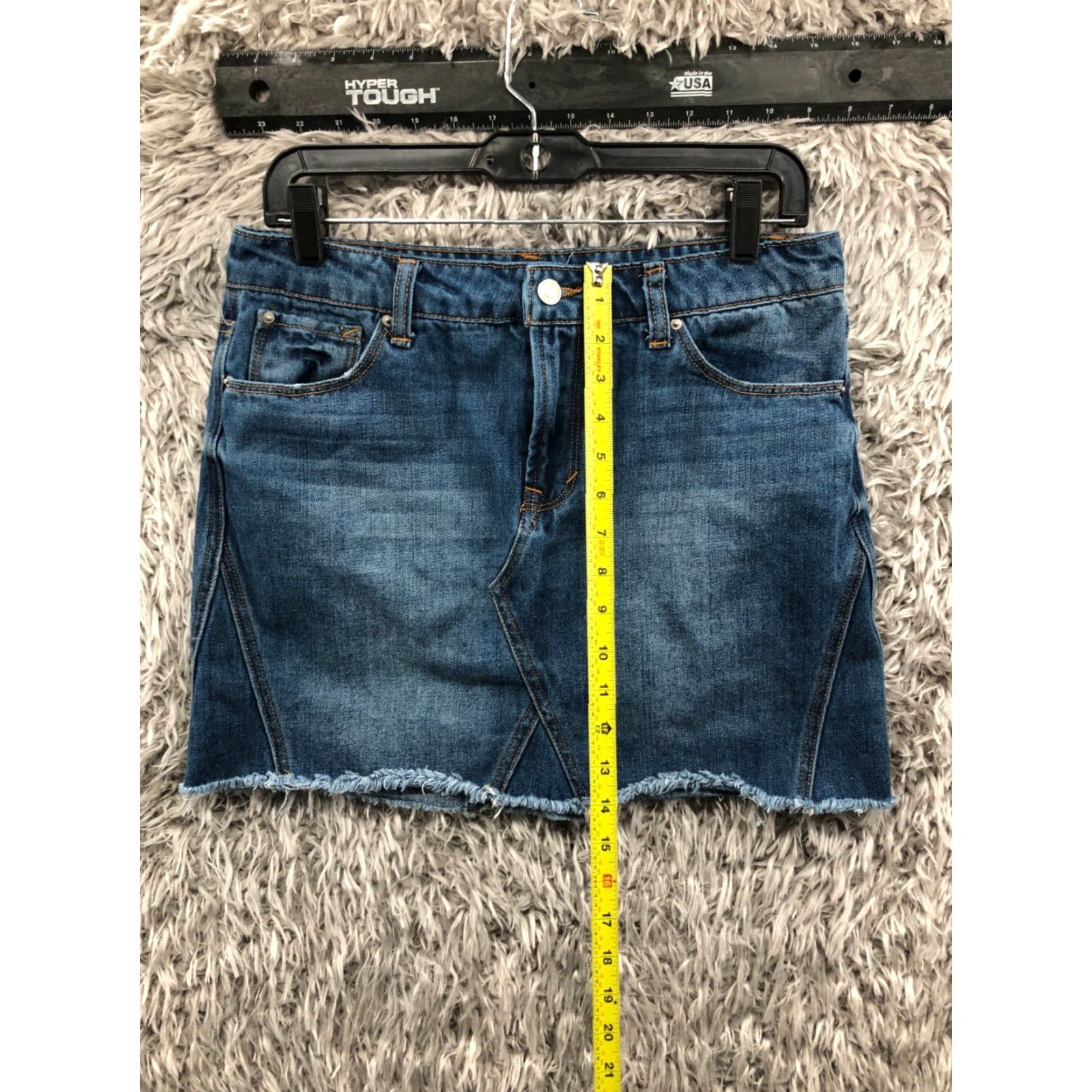 Vintage Kensie Jeans Skirt Womens 6 Blue Denim Midi Straight & Pencil Zip Built in Shorts Stretch Casual All Seasons Size 28" / US 6 / IT 42 - 3 Thumbnail