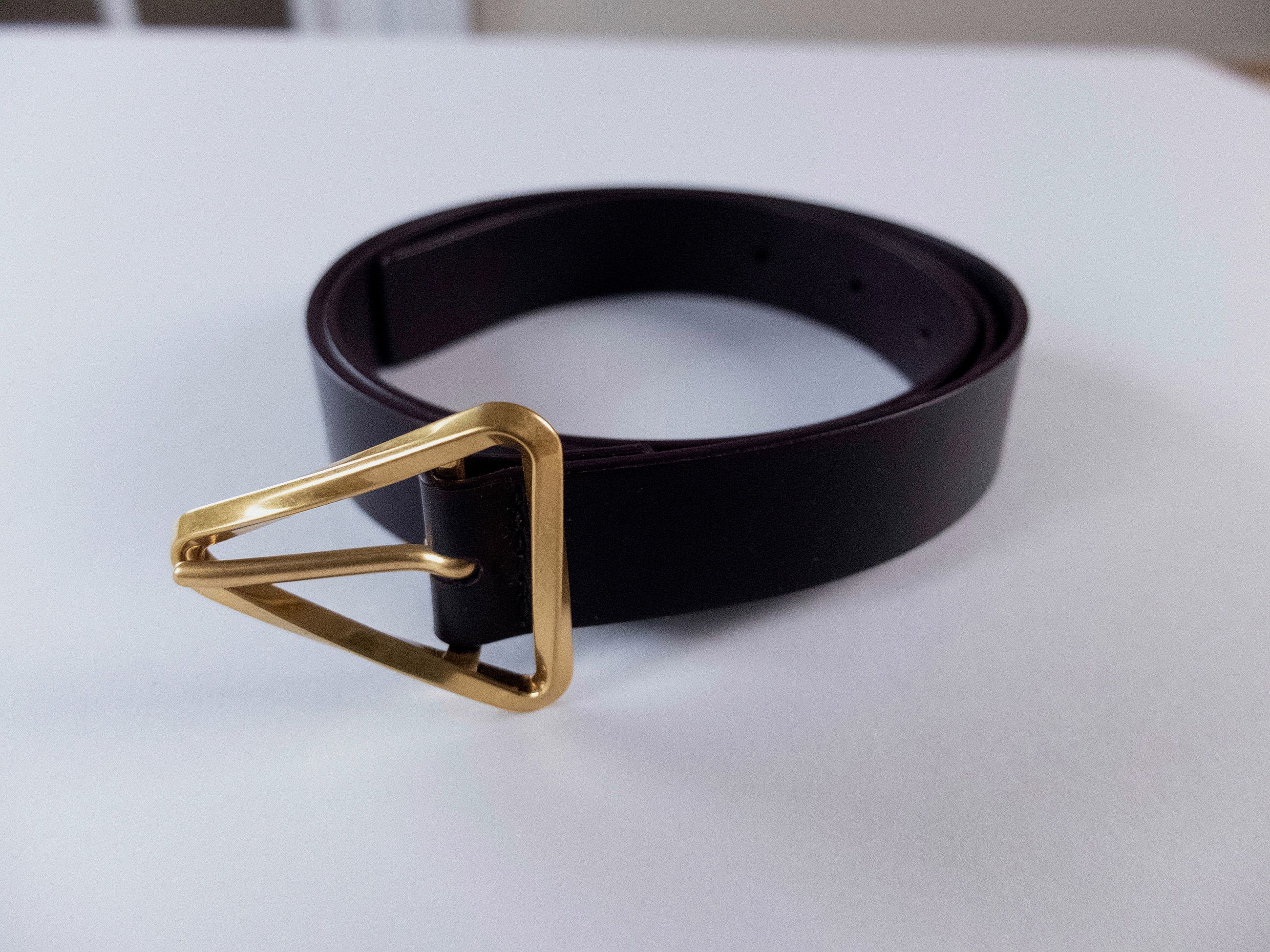 Bottega Veneta BOTTEGA VENETA Triangle grape purple leather belt 90 Size 34 - 1 Thumbnail