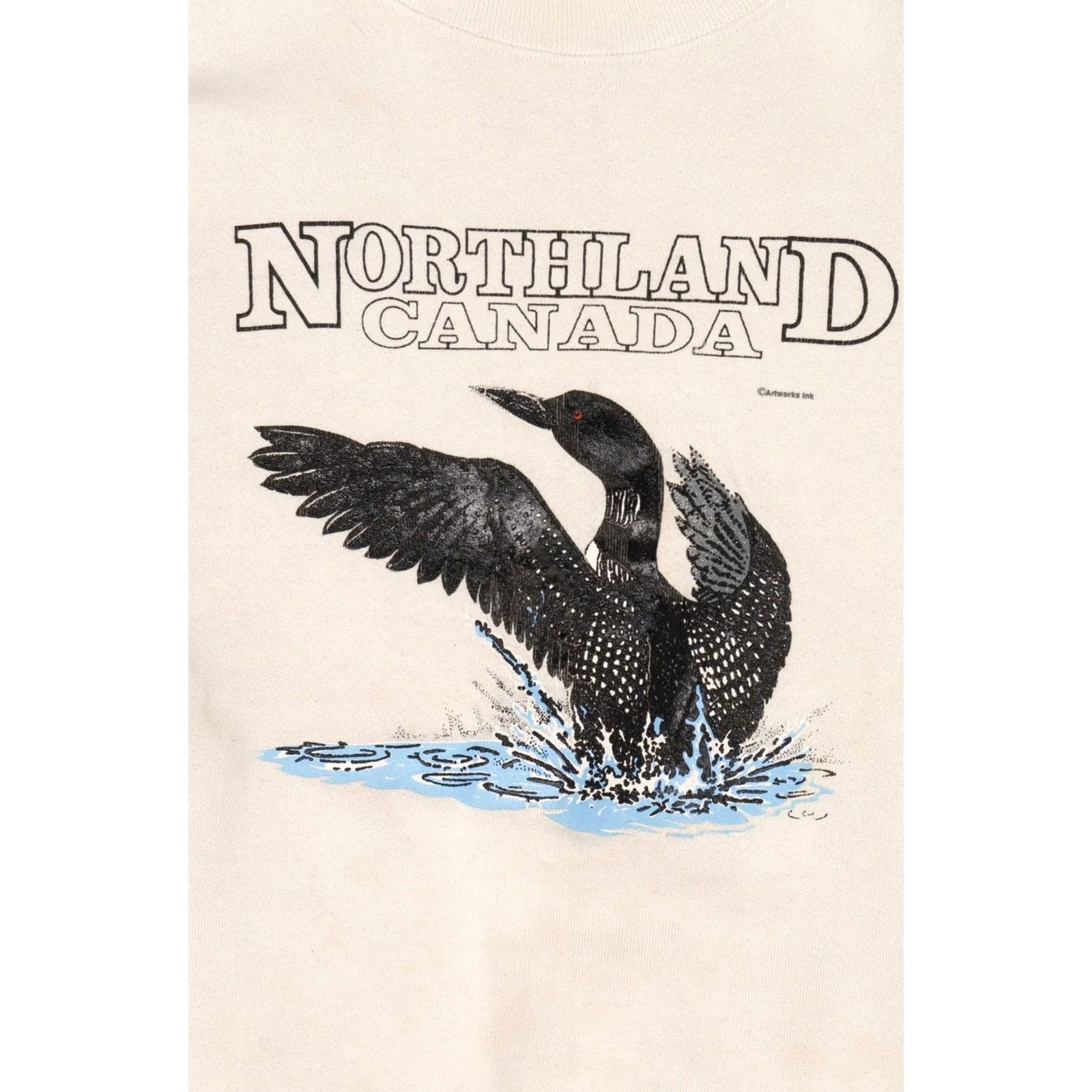 Fruit Of The Loom VINTAGE Northland Canada Loon Sweatshirt 1990s X-Large White Mens Size US XL / EU 56 / 4 - 2 Thumbnail